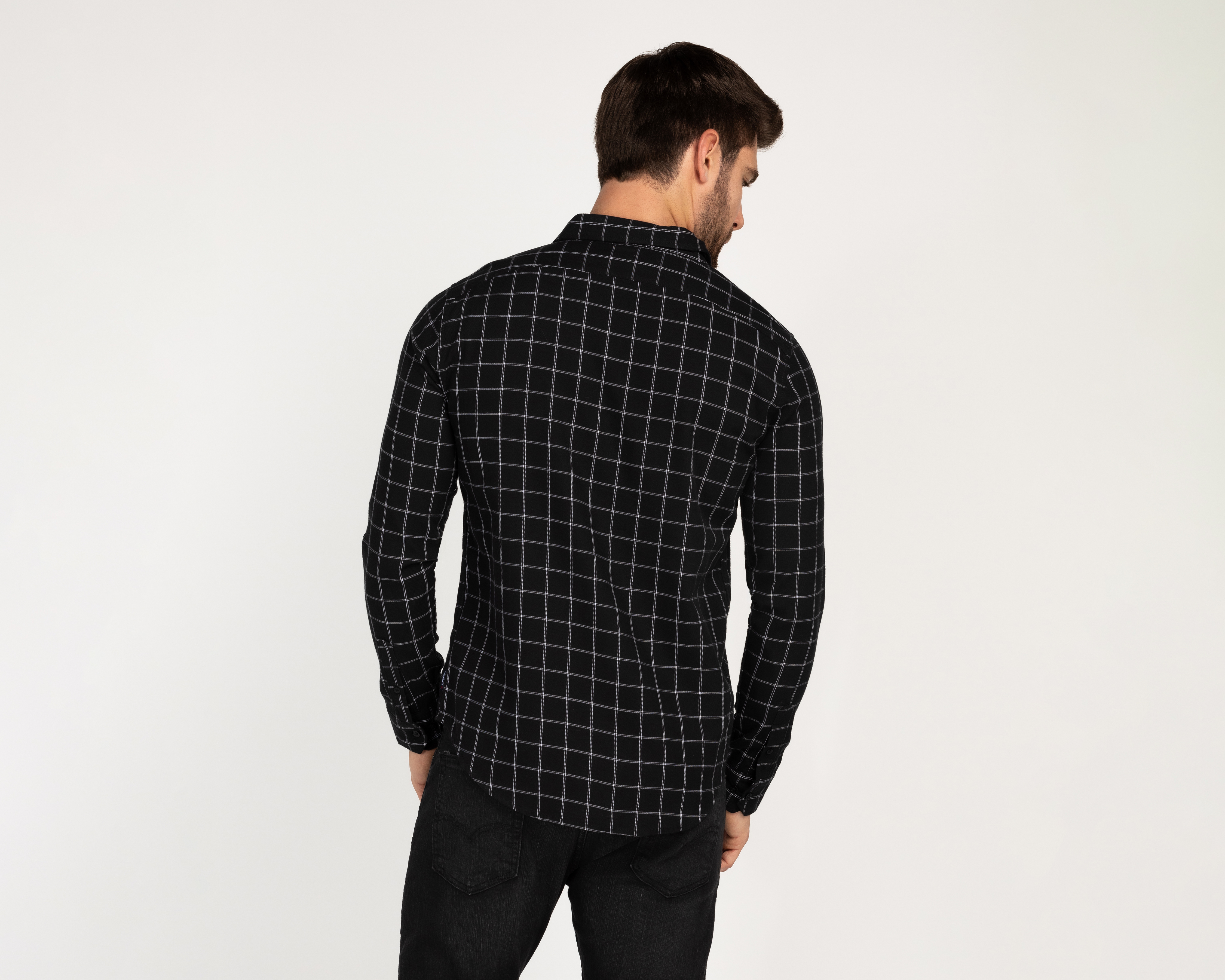 Foto 3 pulgar | Foto 2 | Camisa Casual Oggi Slim Fit a Cuadros para Hombre