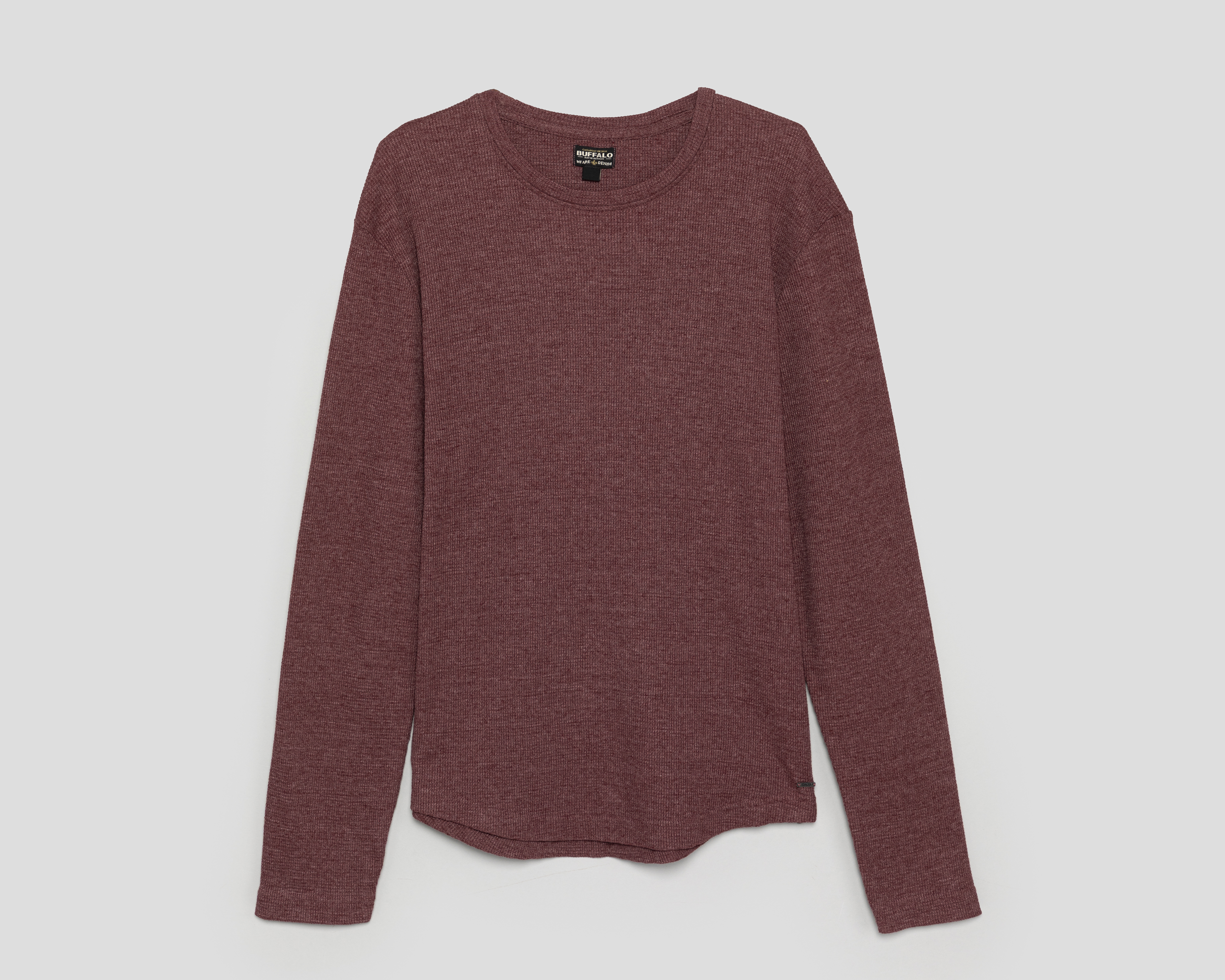 Playera Manga Larga Cuello Redondo Vino Buffalo David Bitton para Hombre