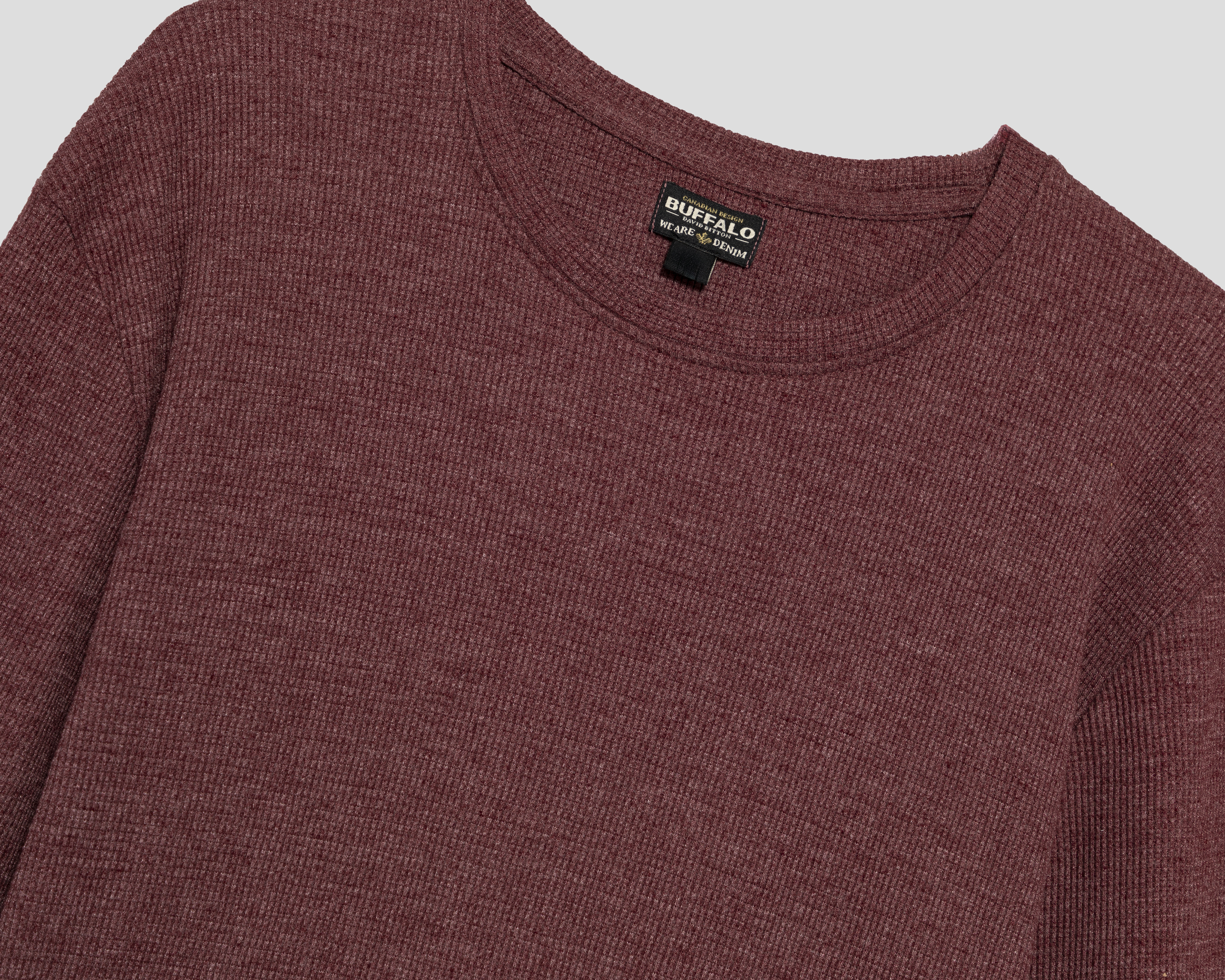 Foto 3 | Foto 3 | Playera Manga Larga Cuello Redondo Vino Buffalo David Bitton para Hombre