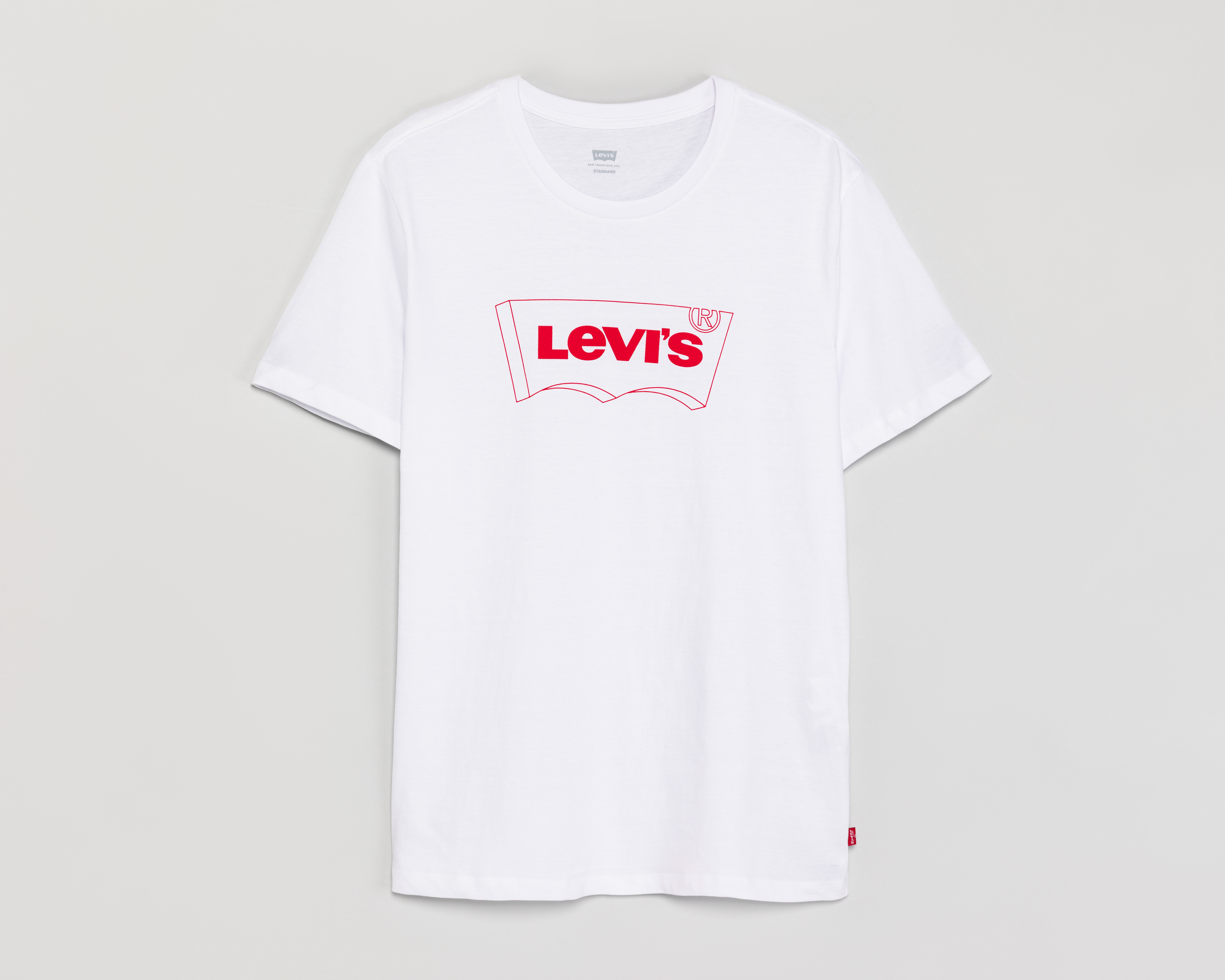 Foto 2 pulgar | Foto 1 | Playera Cuello Redondo Blanca Levi's para Hombre