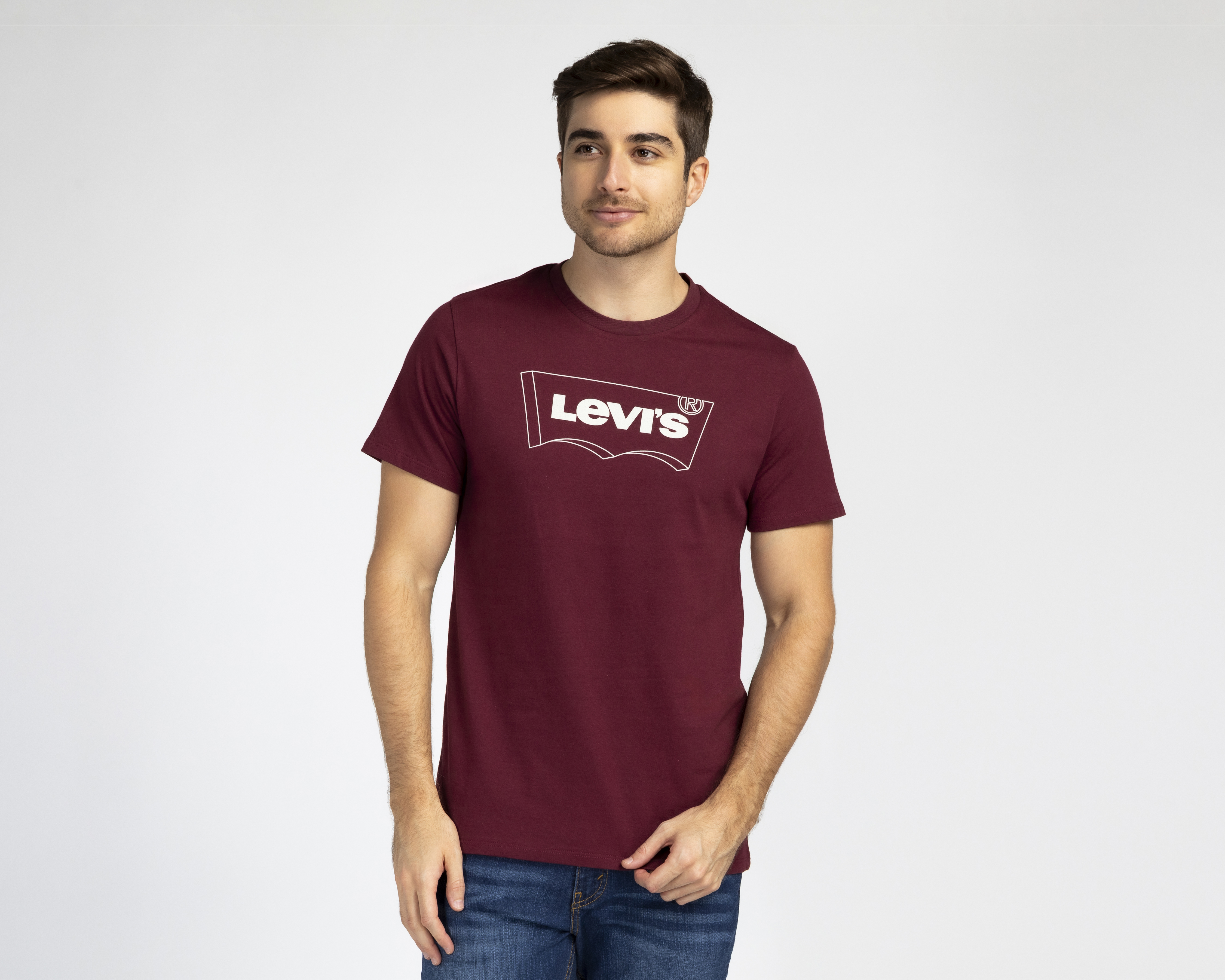 Foto 2 pulgar | Foto 1 | Playera Cuello Redondo Vino Levi's para Hombre