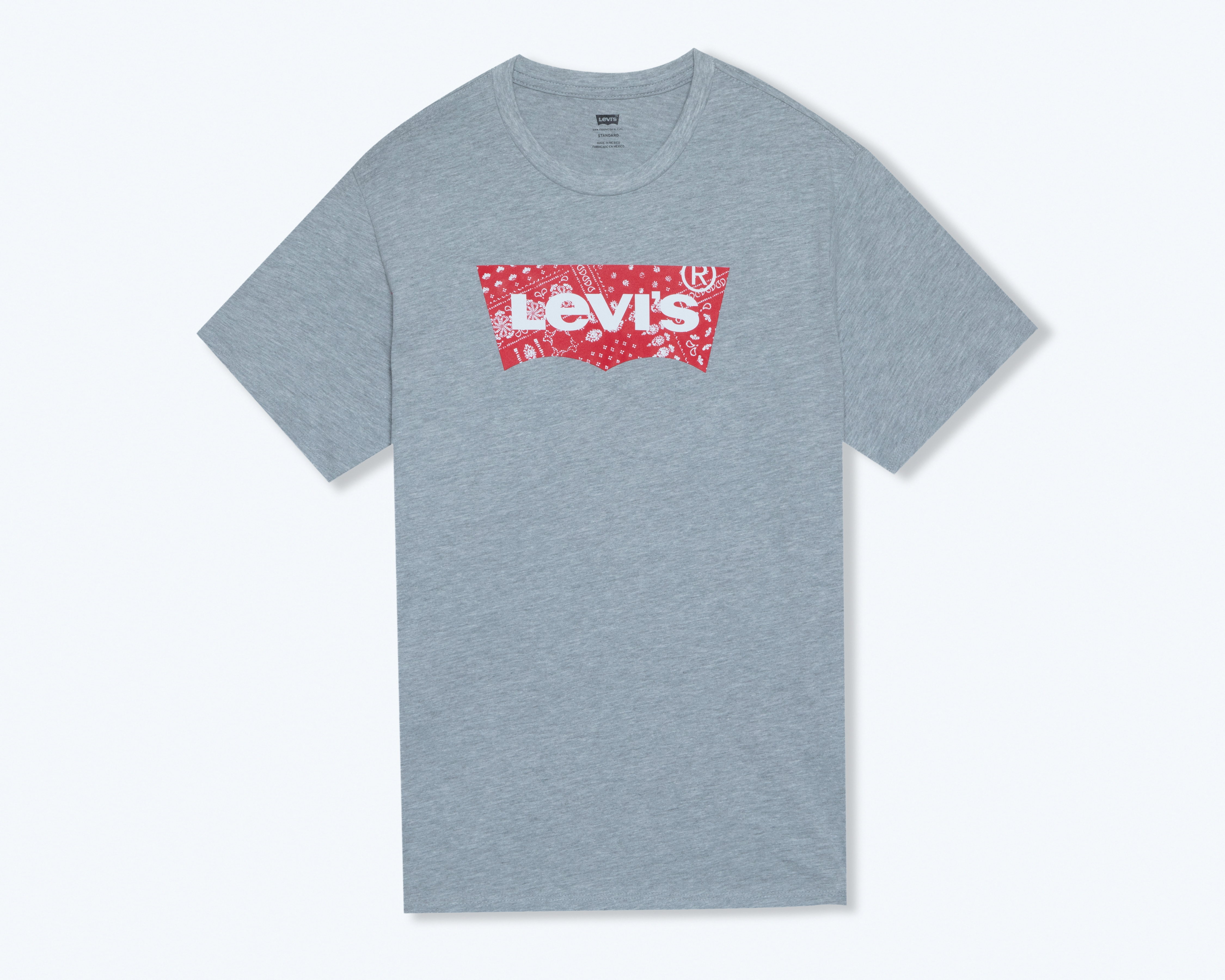 Foto 2 pulgar | Foto 1 | Playera de Cuello Redondo Gris Levi's para Hombre