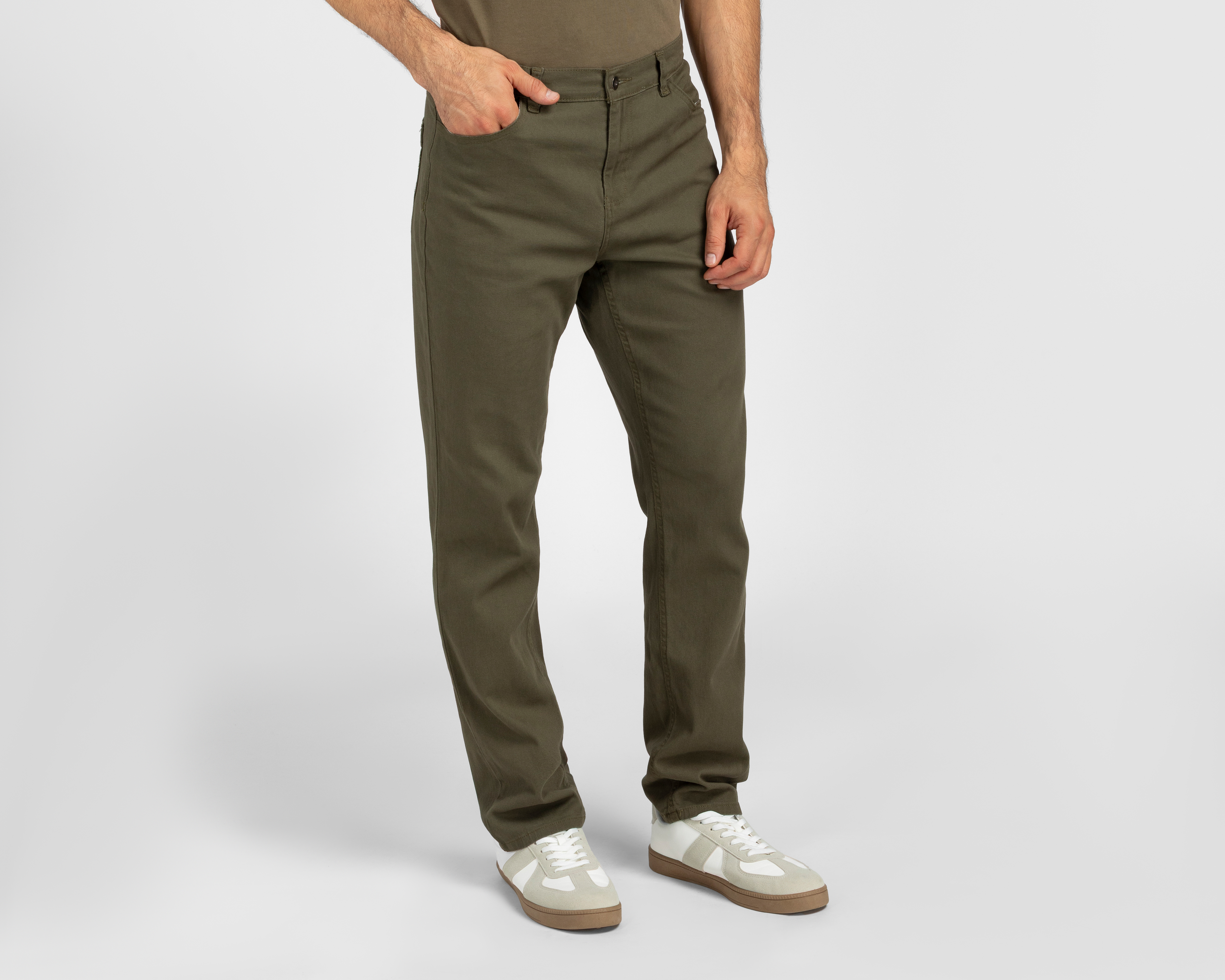 Foto 2 pulgar | Foto 1 | Pantalón de Gabardina Refill Verde para Hombre