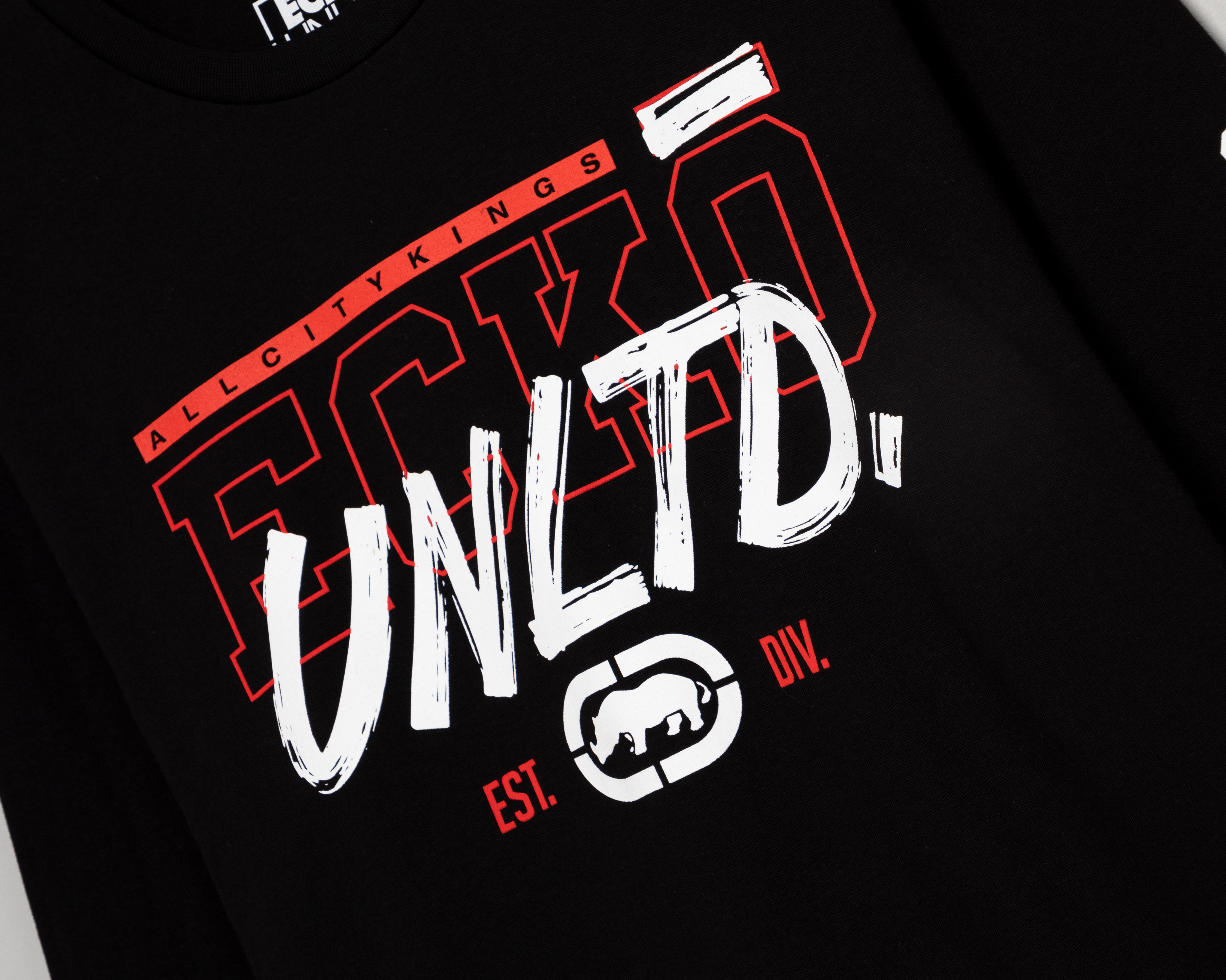 Foto 4 pulgar | Foto 3 | Playera de Cuello Redondo Negra Ecko Unltd. para Hombre