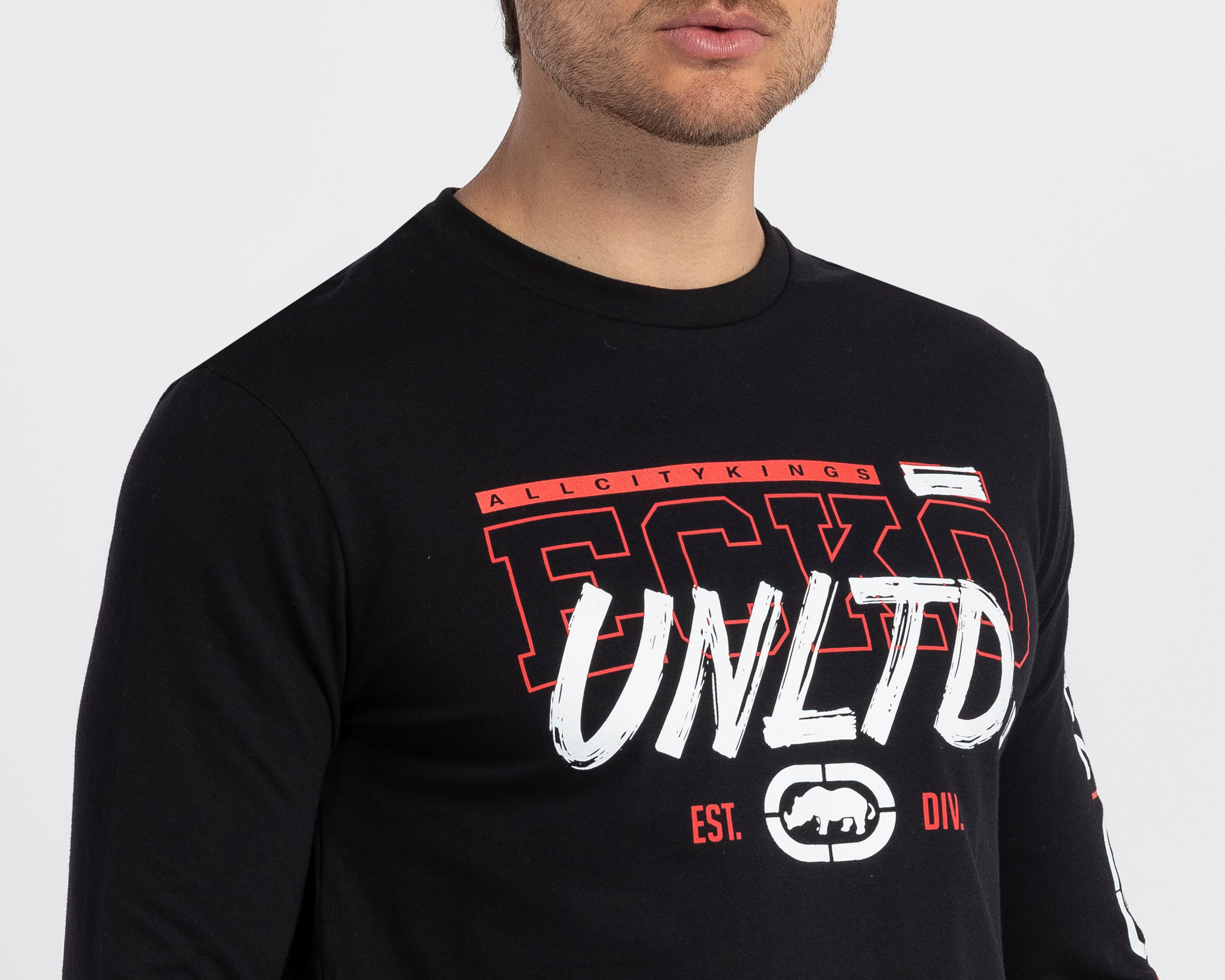 Foto 5 pulgar | Foto 4 | Playera de Cuello Redondo Negra Ecko Unltd. para Hombre