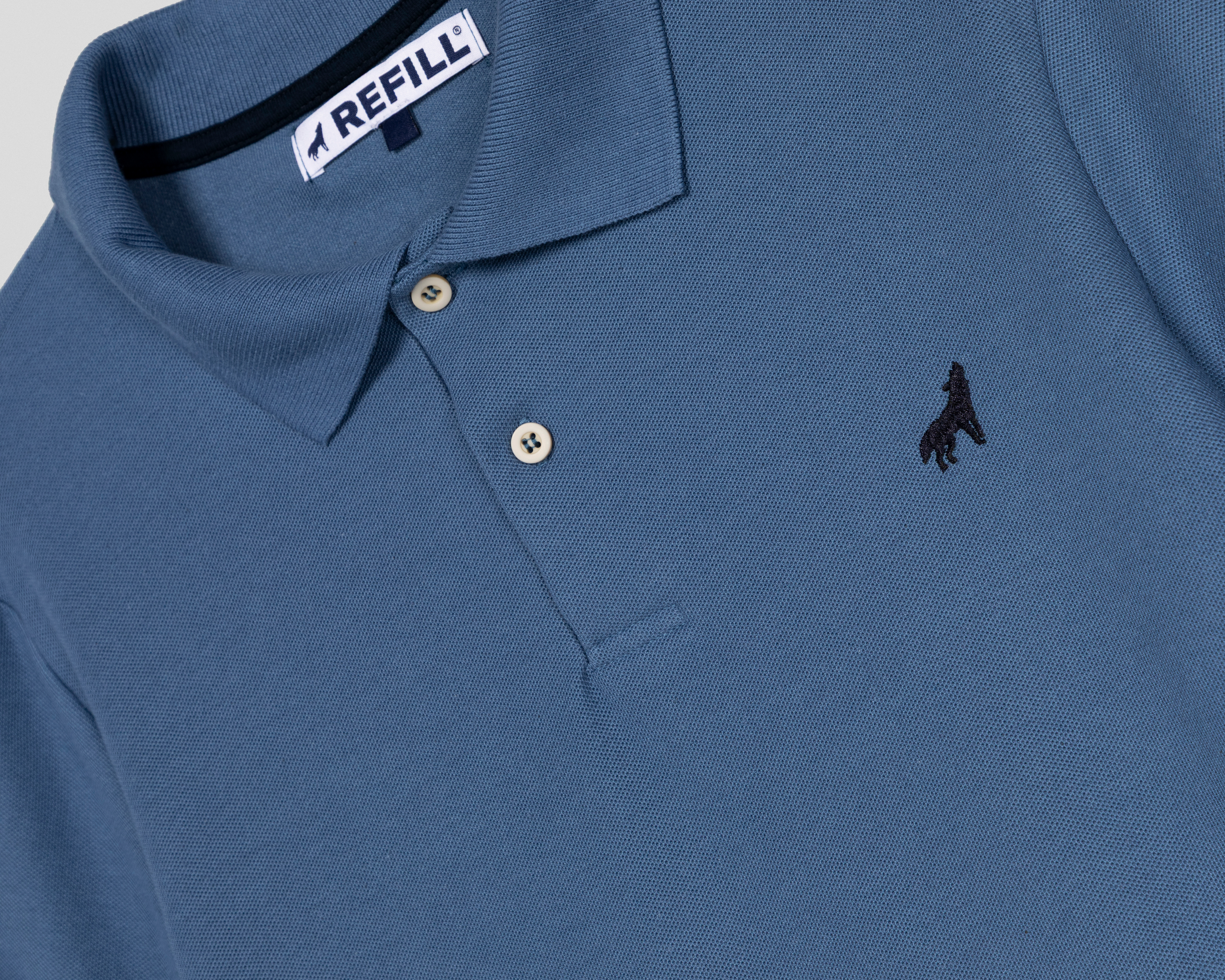 Foto 4 pulgar | Foto 3 | Playera Polo Refill Manga Corta Azul para Hombre
