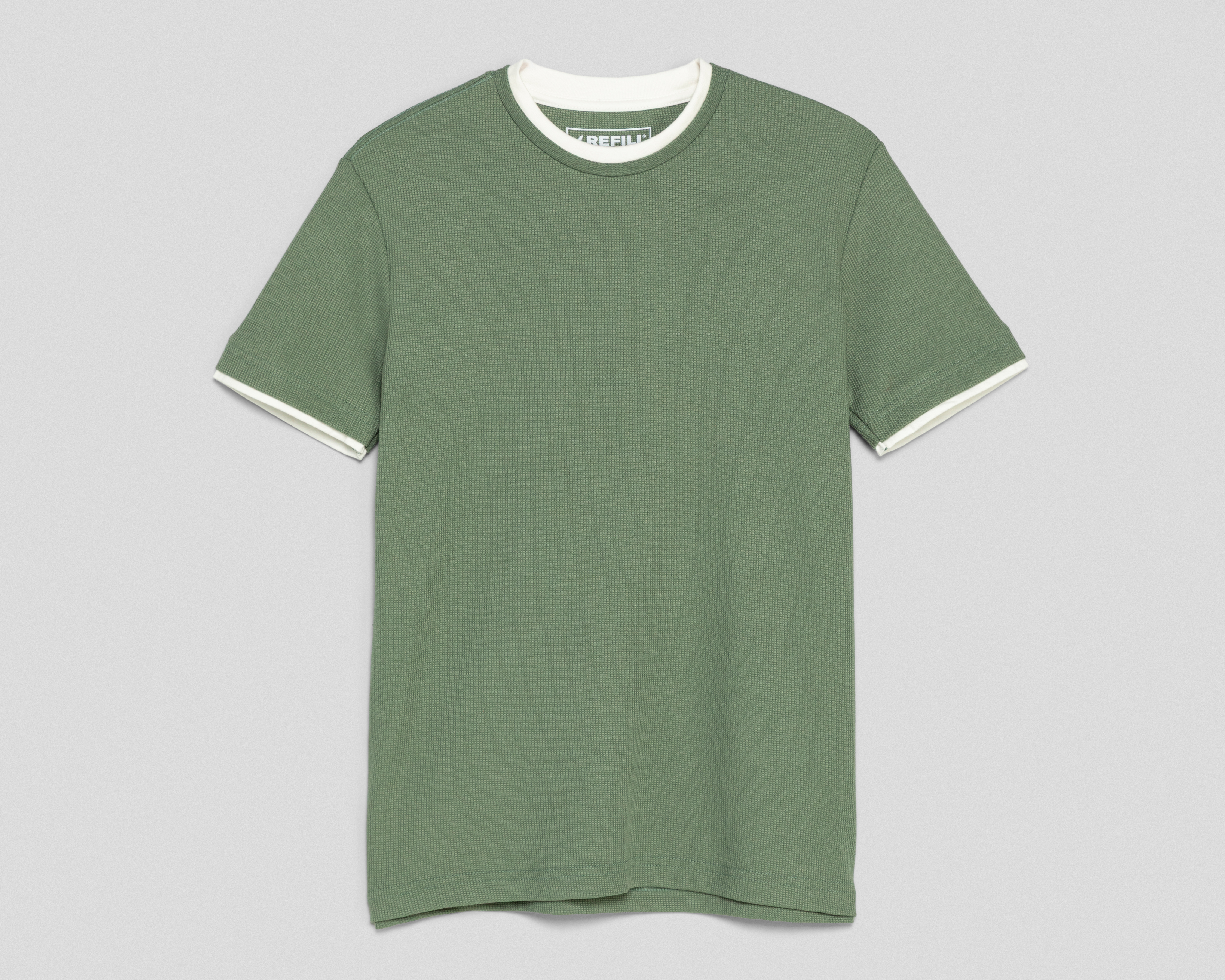 Playera de Cuello Redondo Verde Refill para Hombre
