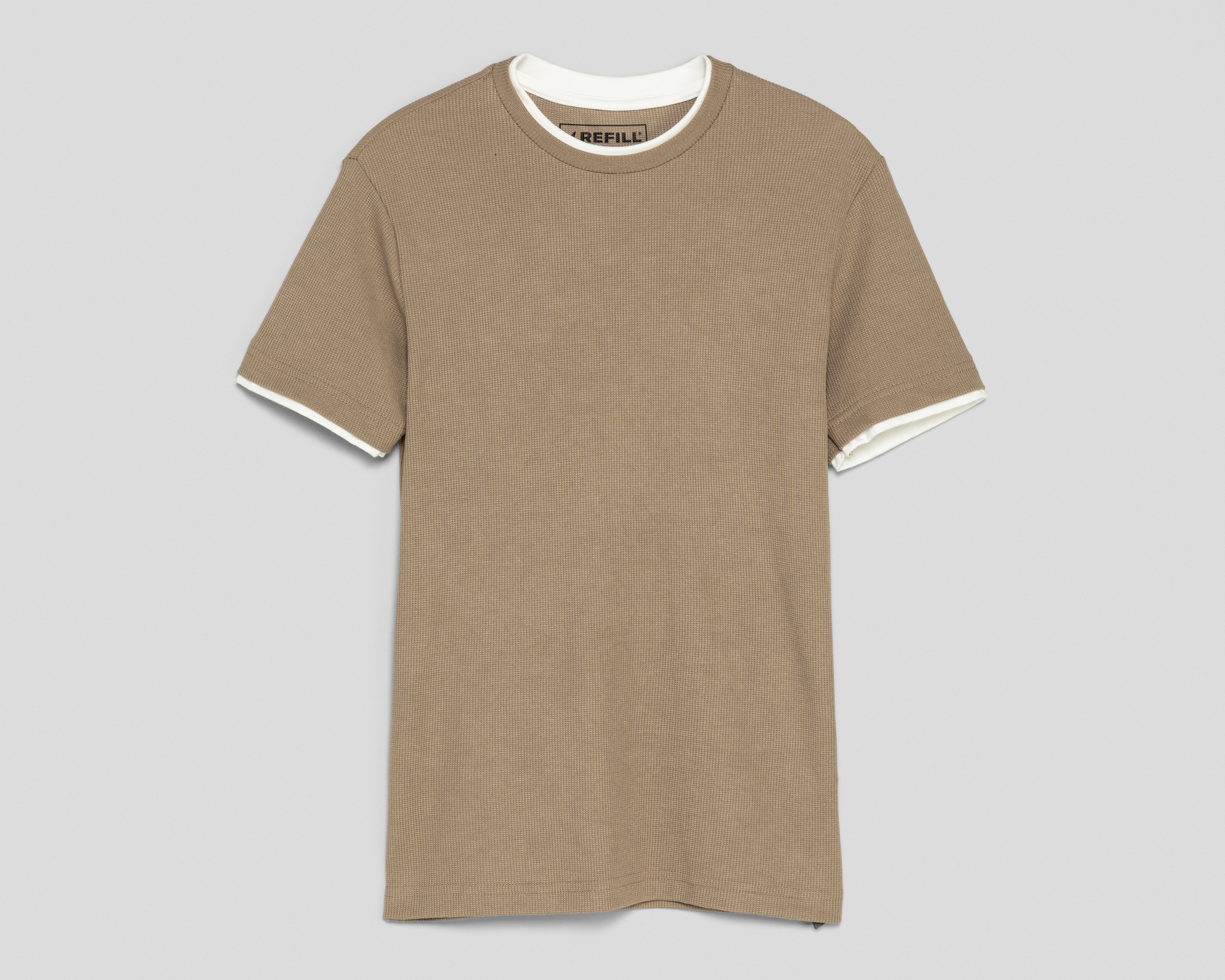 Playera de Cuello Redondo Café Refill para Hombre