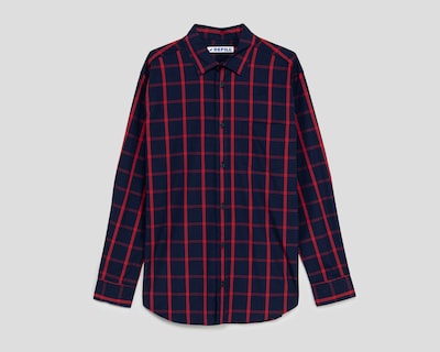 Foto 1 | Foto 1 | Camisa Casual de Algodón Refill Regular Cuello Americano a Cuadros Juvenil
