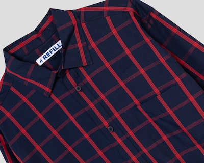 Foto 3 | Foto 3 | Camisa Casual de Algodón Refill Regular Cuello Americano a Cuadros Juvenil