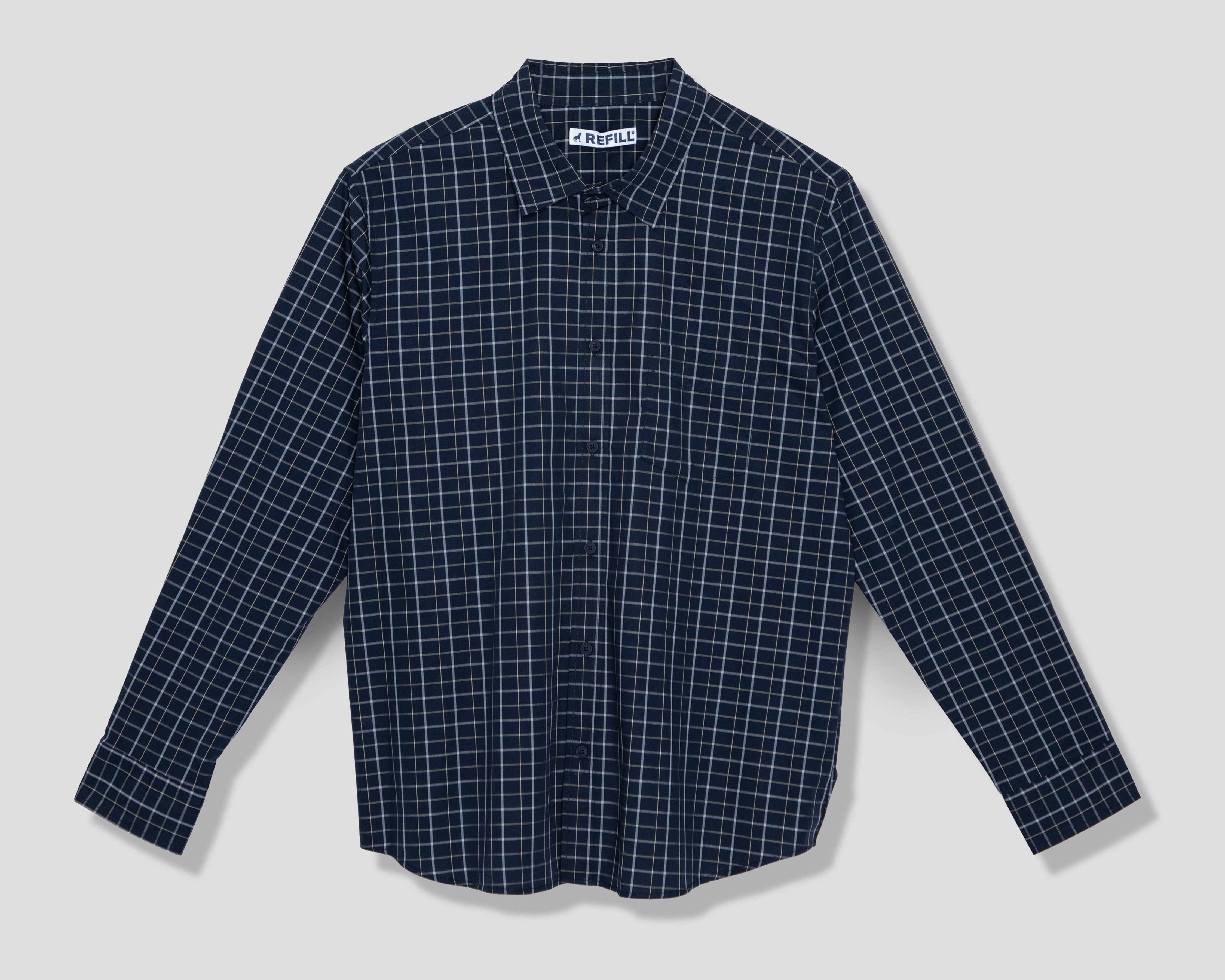 Camisa Casual de Algodón Refill Regular a Cuadros Juvenil