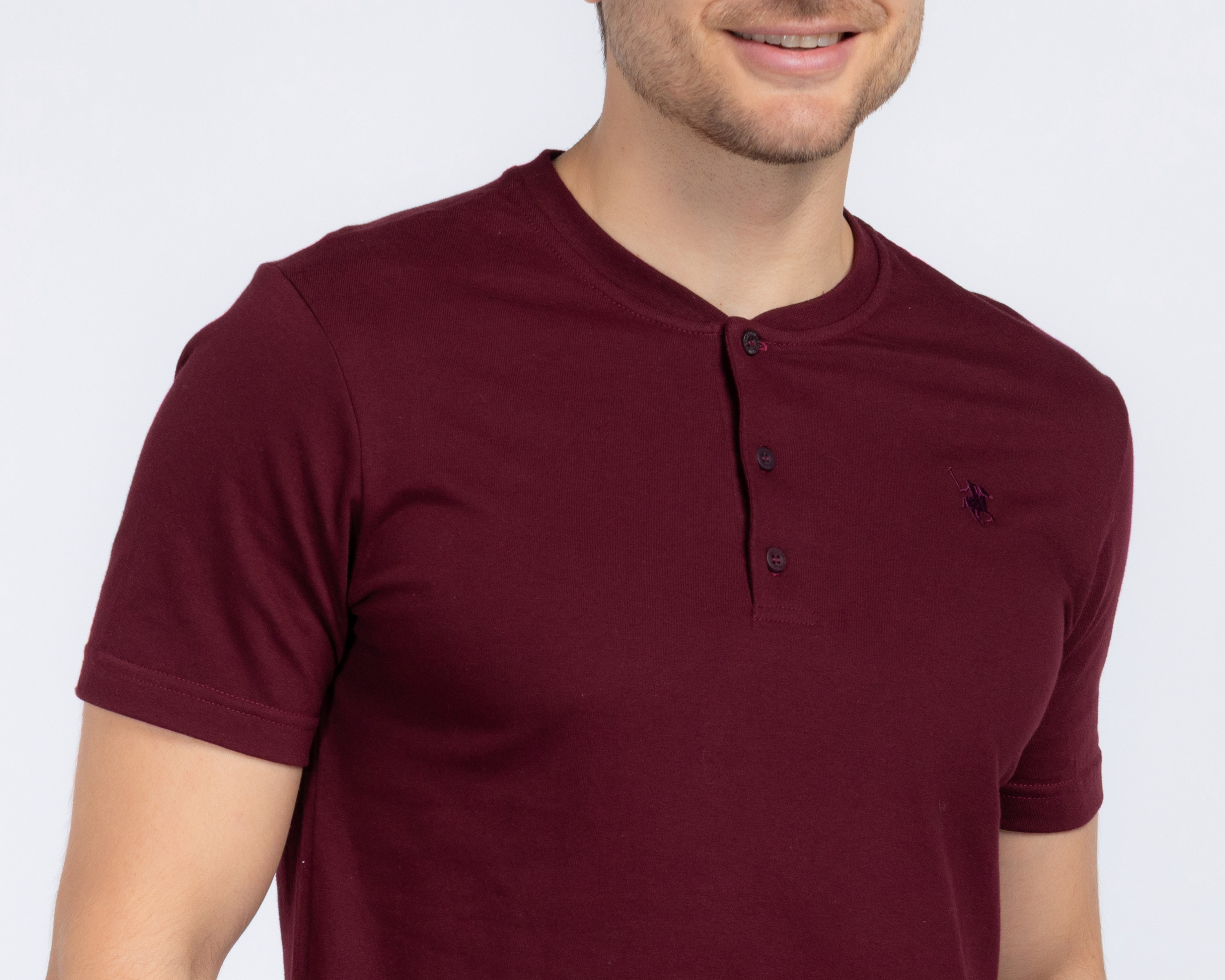 Foto 4 pulgar | Foto 3 | Playera Cuello Redondo Vino York Team Polo Club para Hombre