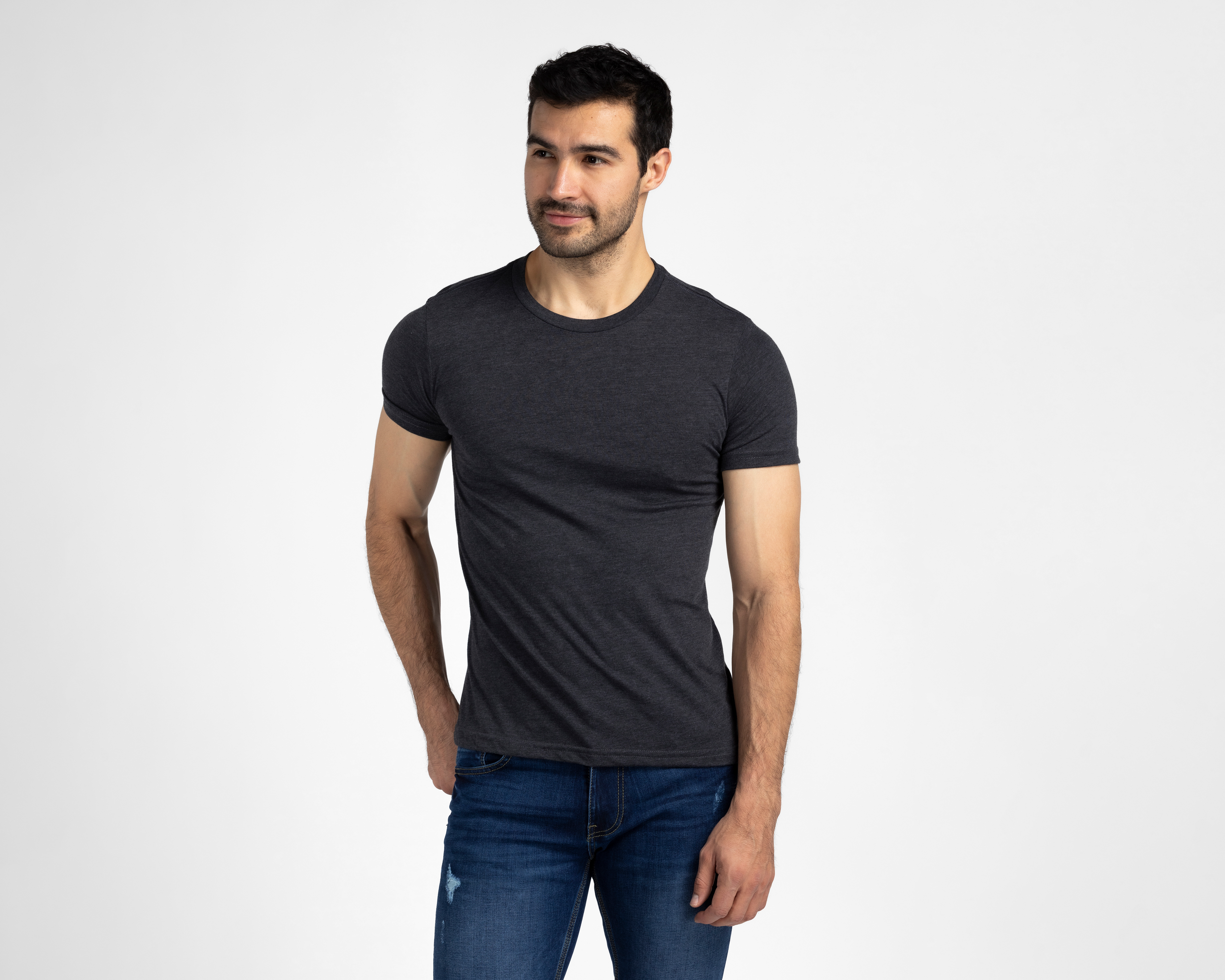Playera de Cuello Redondo Gris Lucky Star para Hombre