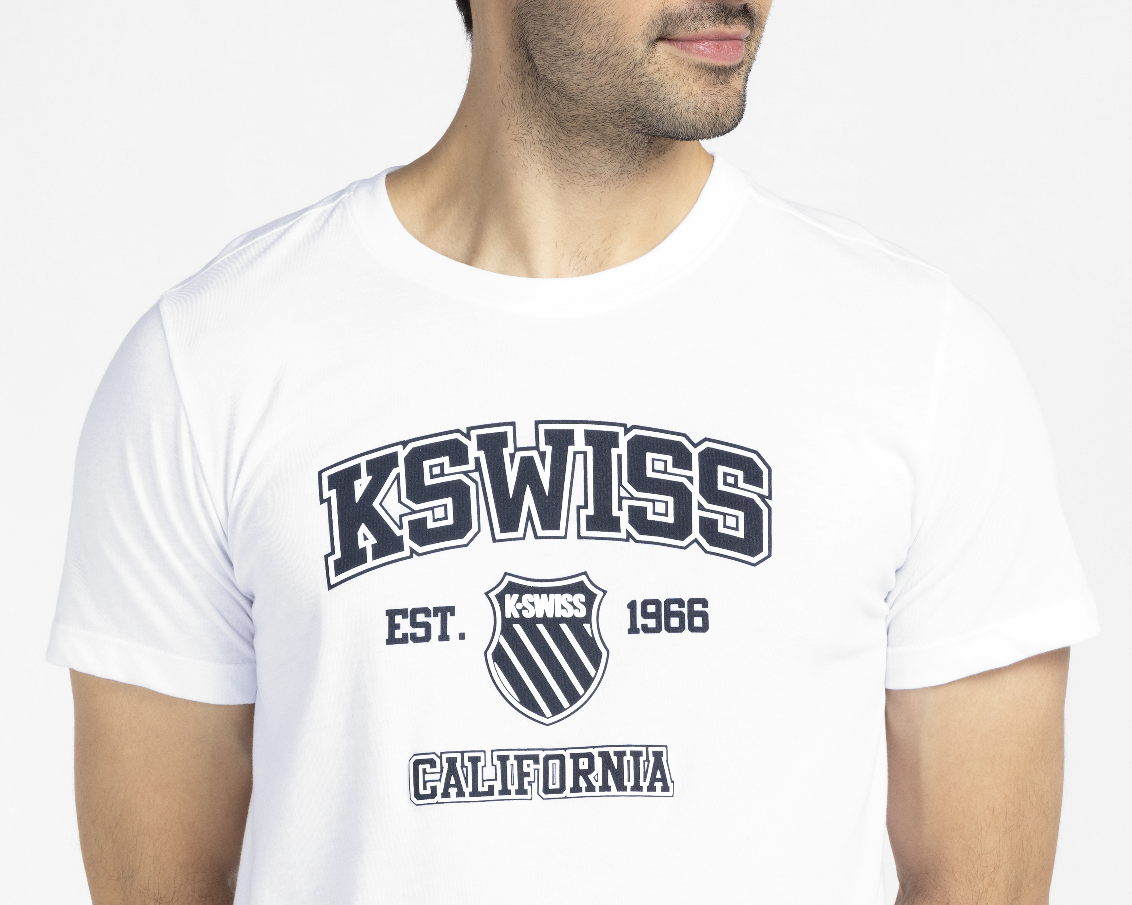 Foto 3 | Foto 3 | Playera de Cuello Redondo Blanca K-Swiss para Hombre