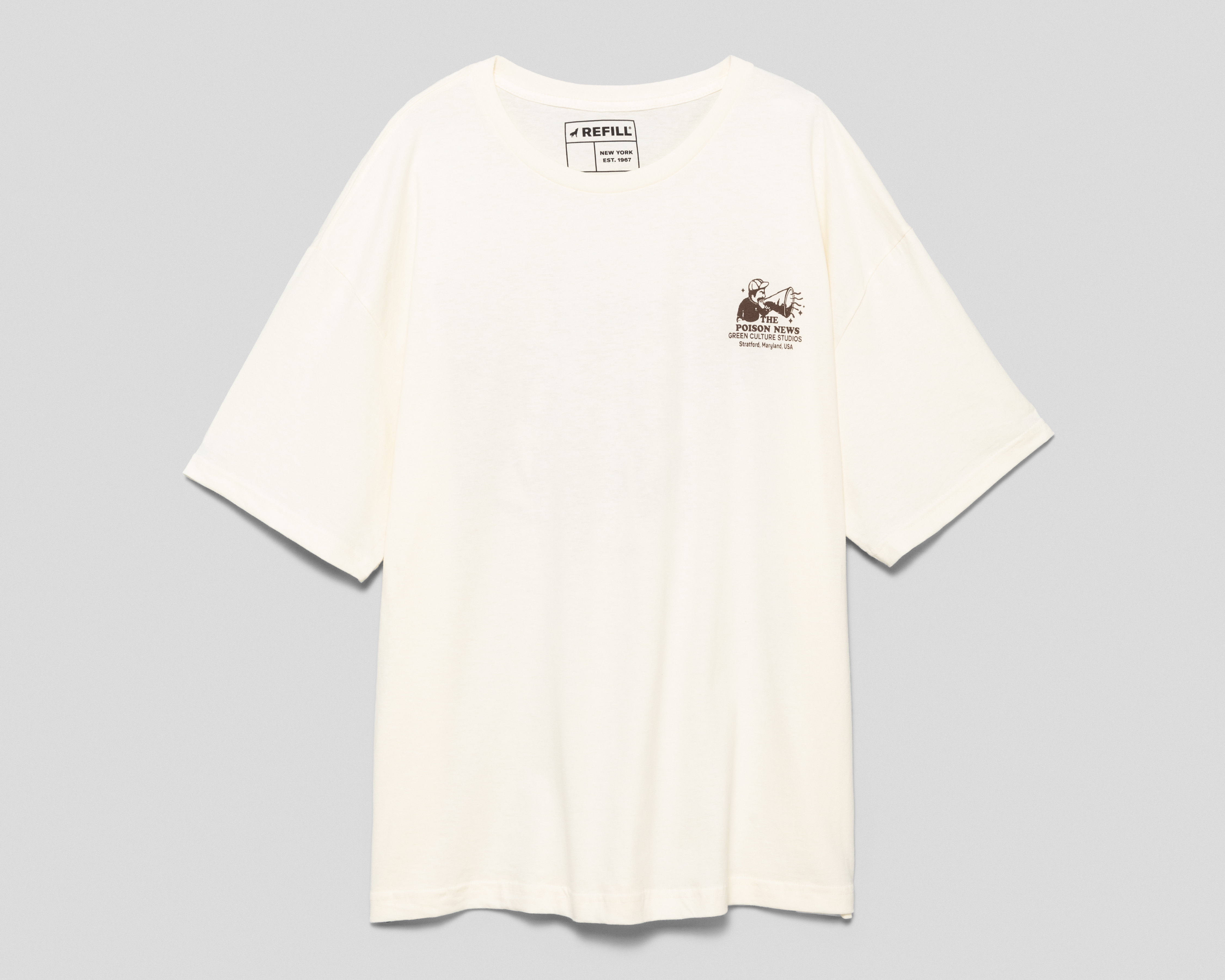 Playera de Cuello Redondo Beige Refill para Hombre