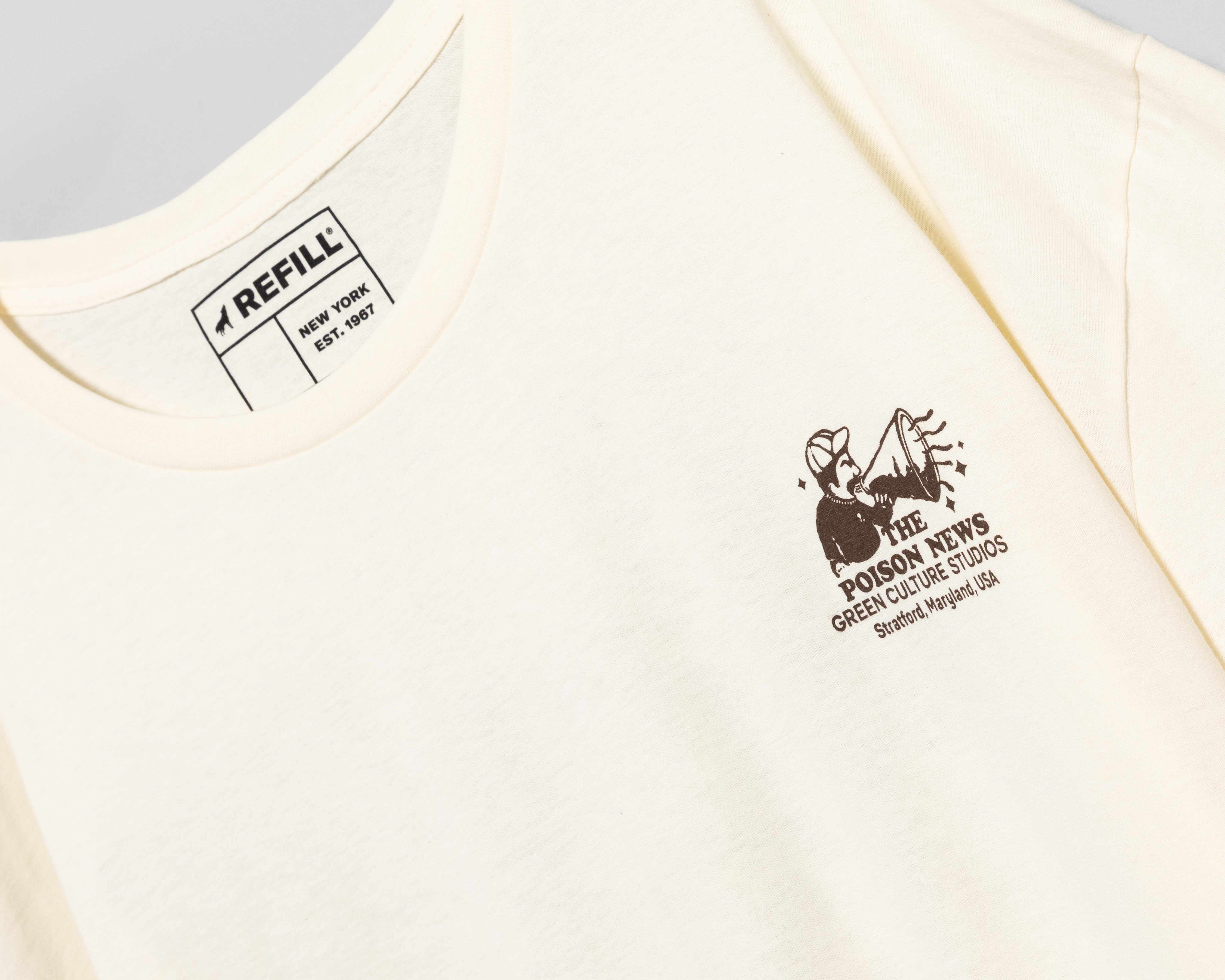 Foto 4 pulgar | Foto 3 | Playera de Cuello Redondo Beige Refill para Hombre