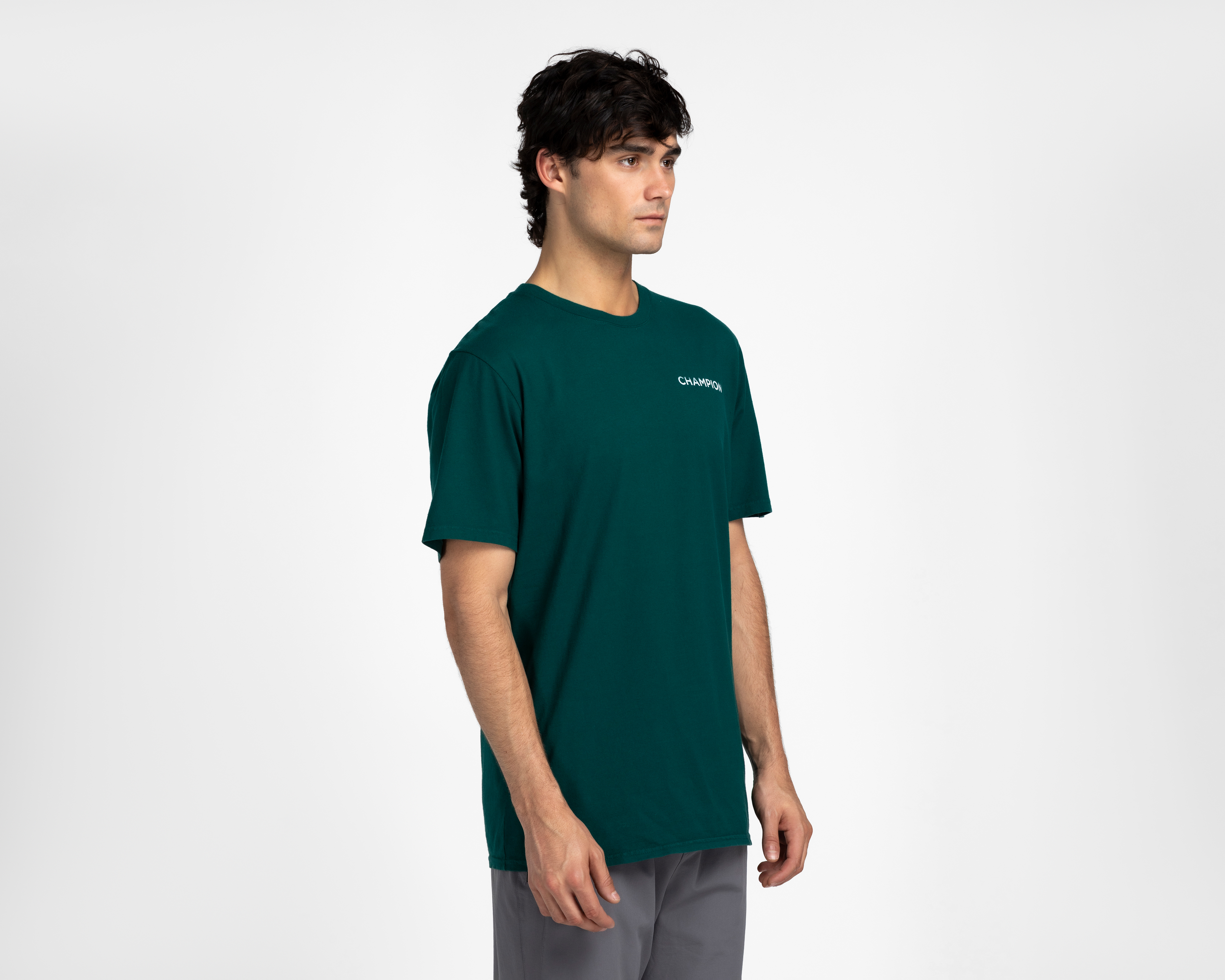 Playera de Cuello Redondo Verde Champion para Hombre