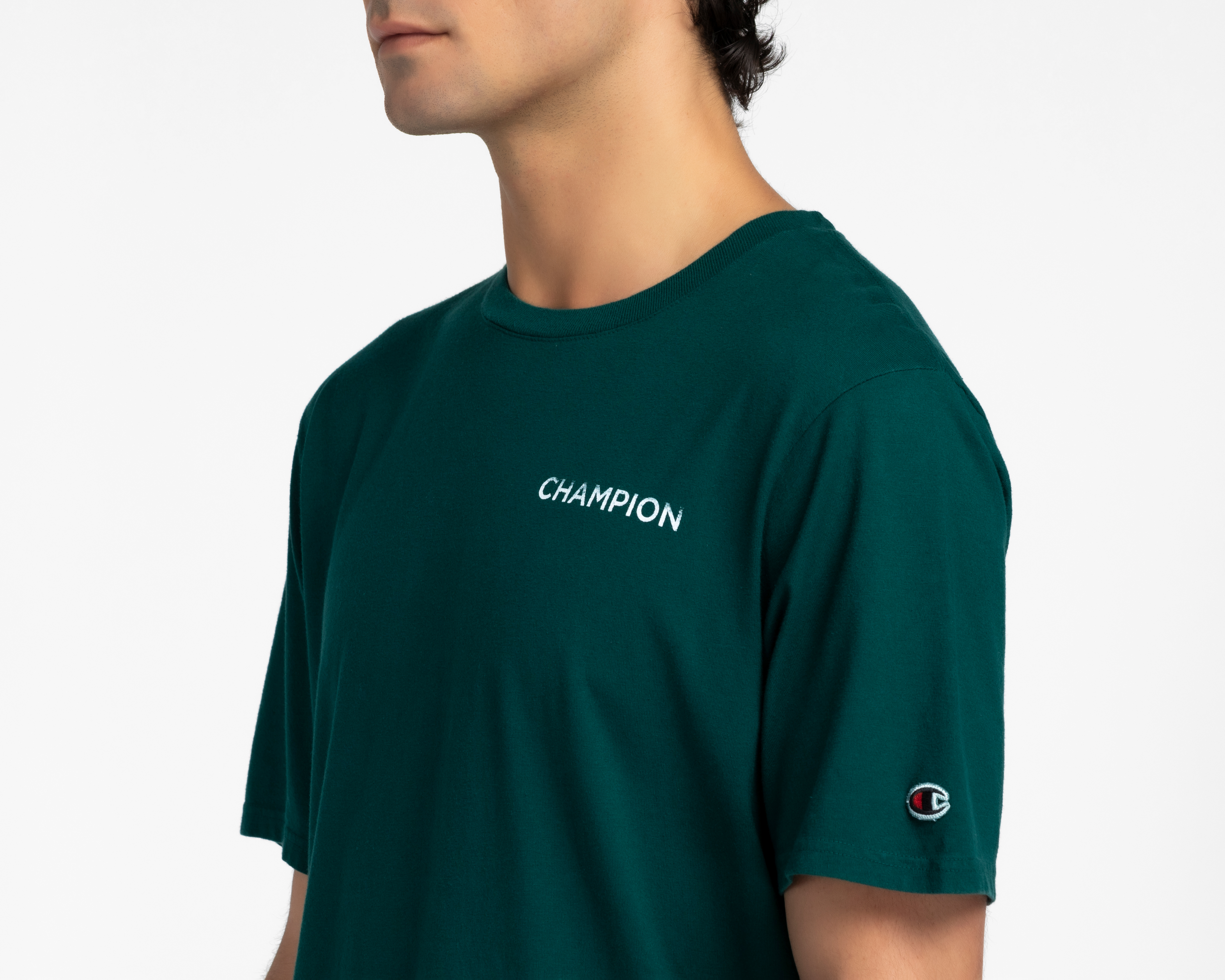 Foto 4 pulgar | Foto 3 | Playera de Cuello Redondo Verde Champion para Hombre