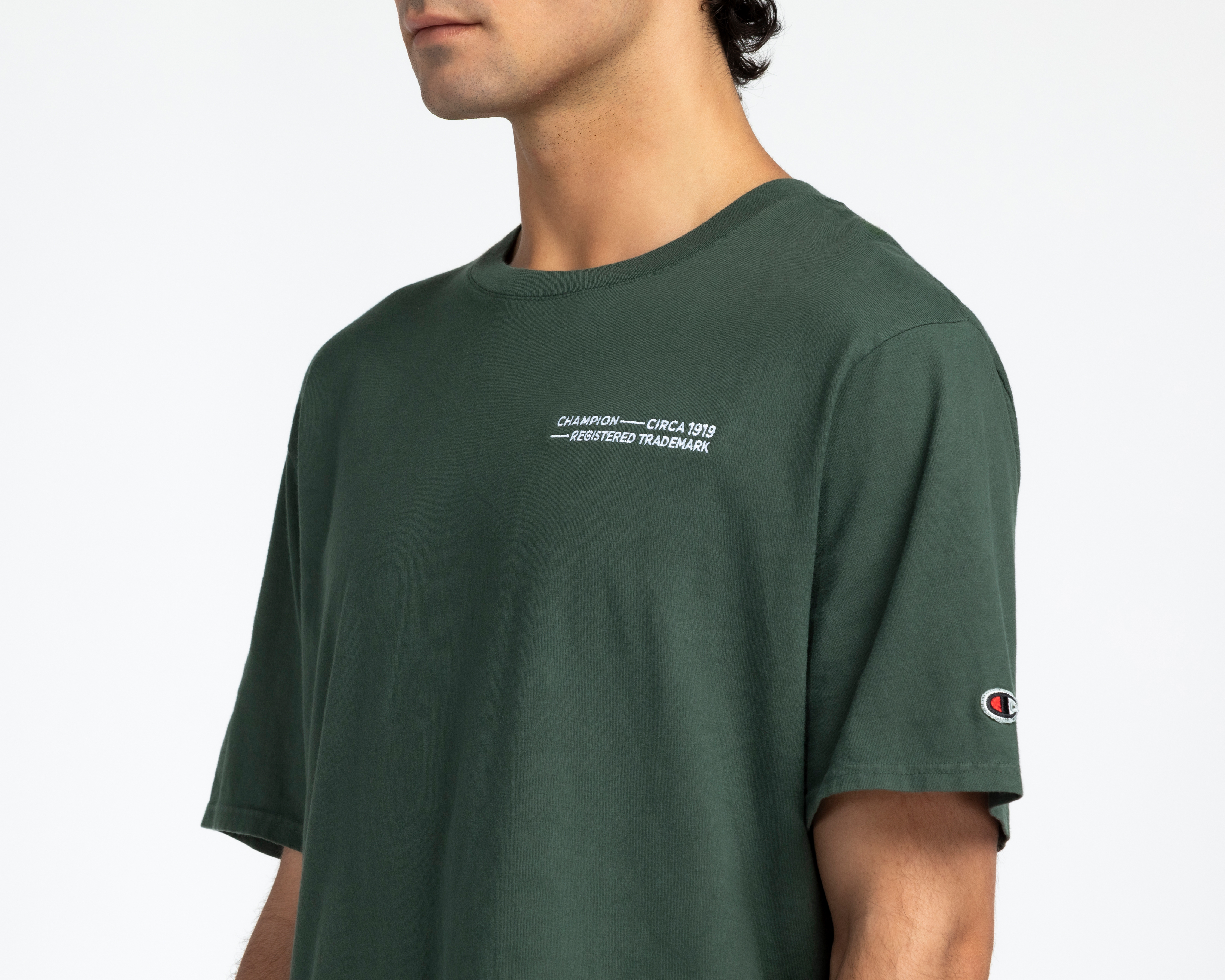 Foto 4 pulgar | Foto 3 | Playera de Cuello Redondo Verde Champion para Hombre