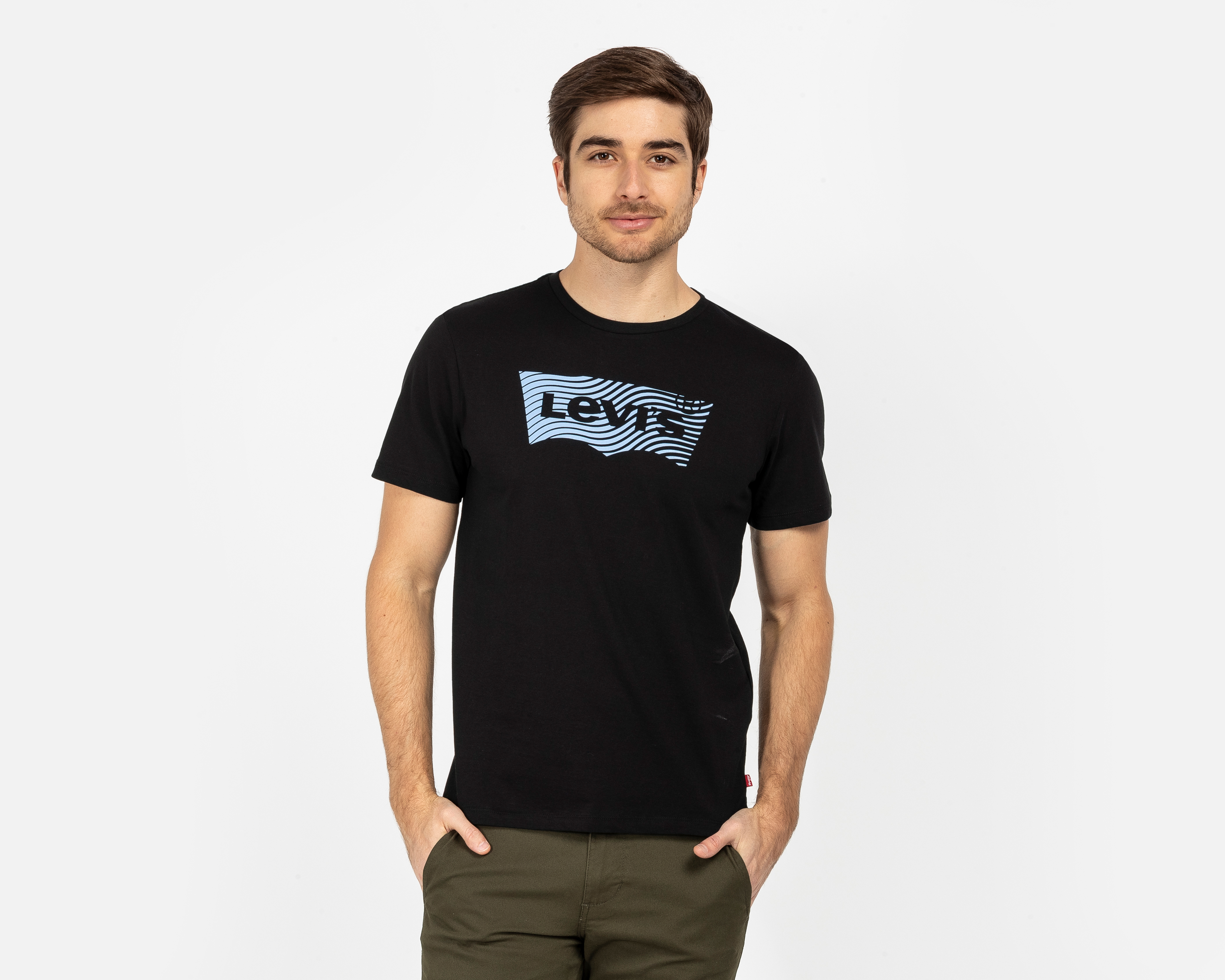 Playera de Cuello Redondo Negro Levi's para Hombre