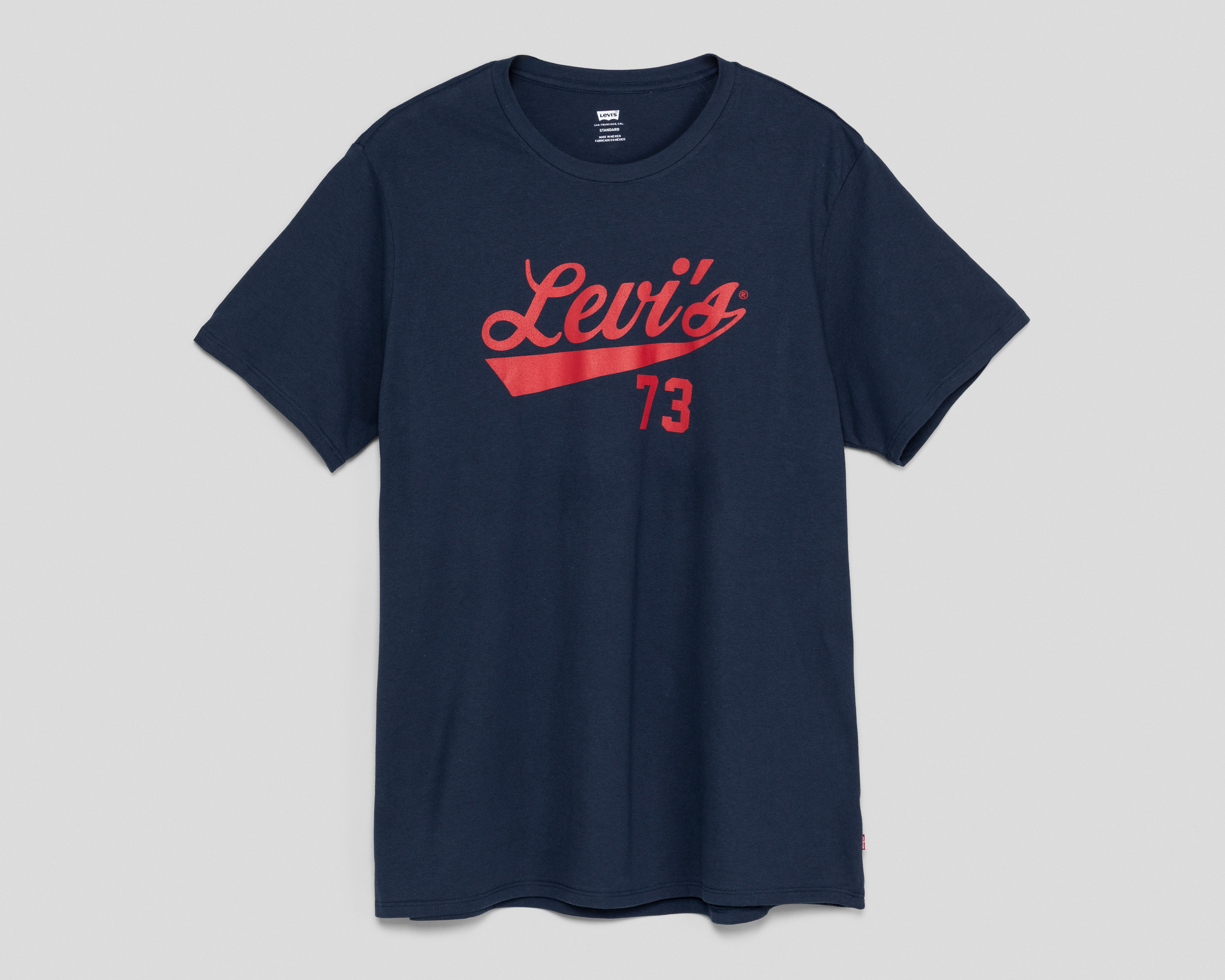 Foto 2 pulgar | Foto 1 | Playera de Cuello Redondo Azul Marino Levi's para Hombre