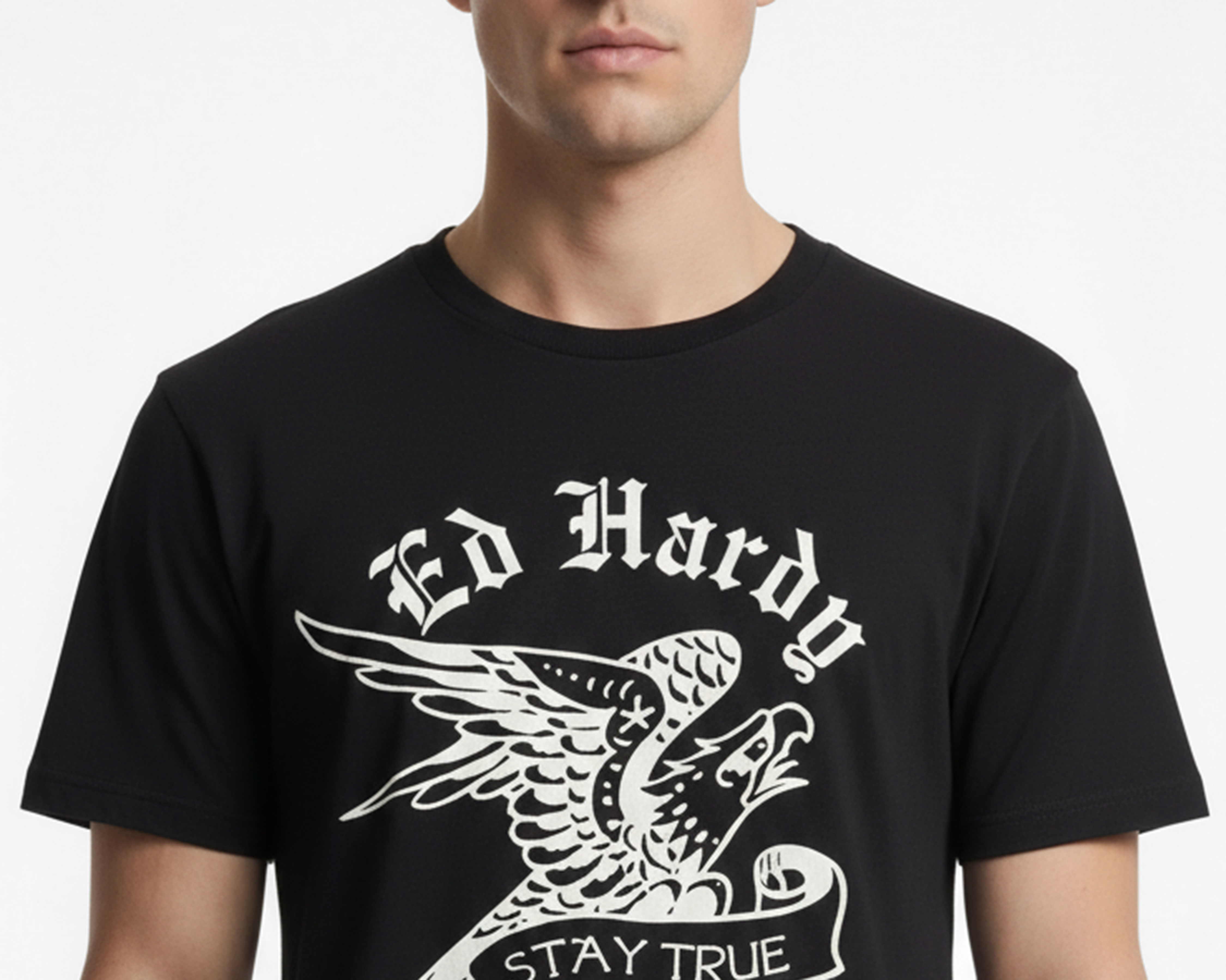 Foto 5 pulgar | Foto 4 | Playera de Cuello Redondo Negra Ed Hardy para Hombre
