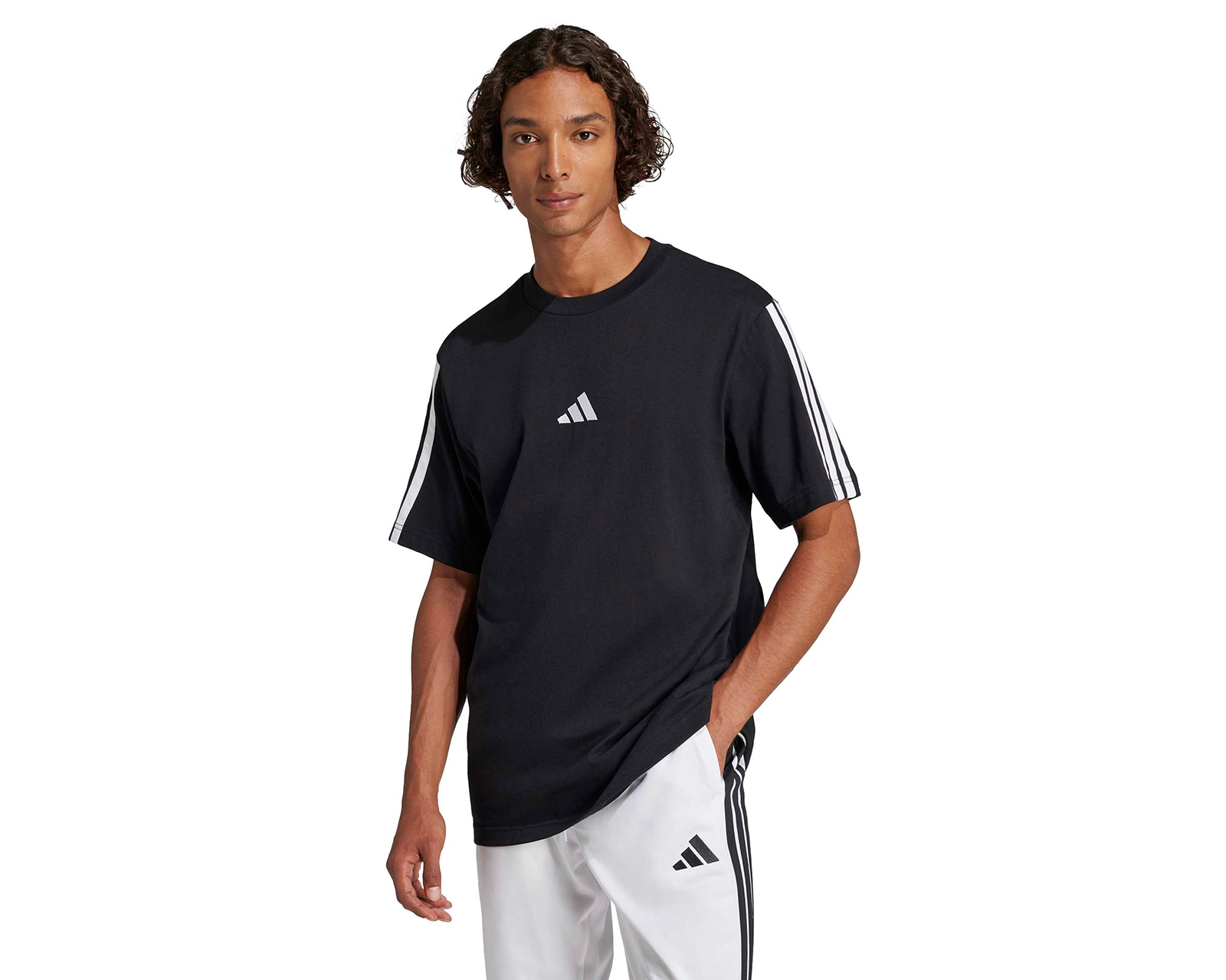 Playera Deportiva Adidas Essentials 3 Franjas para Hombre