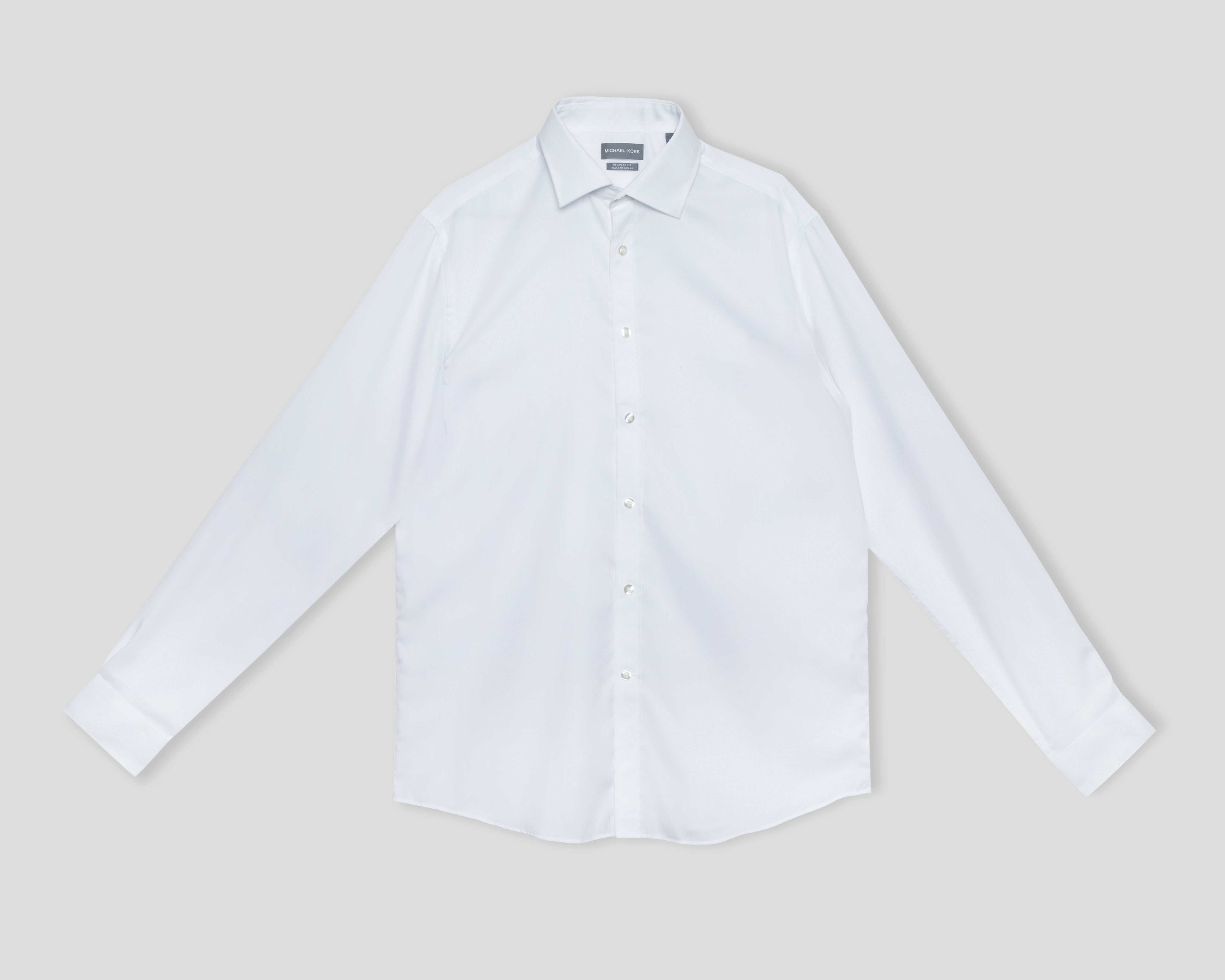 Foto 2 pulgar | Foto 1 | Camisa de Vestir de Algodón Michael Kors Manga Larga Cuello Italiano para Hombre