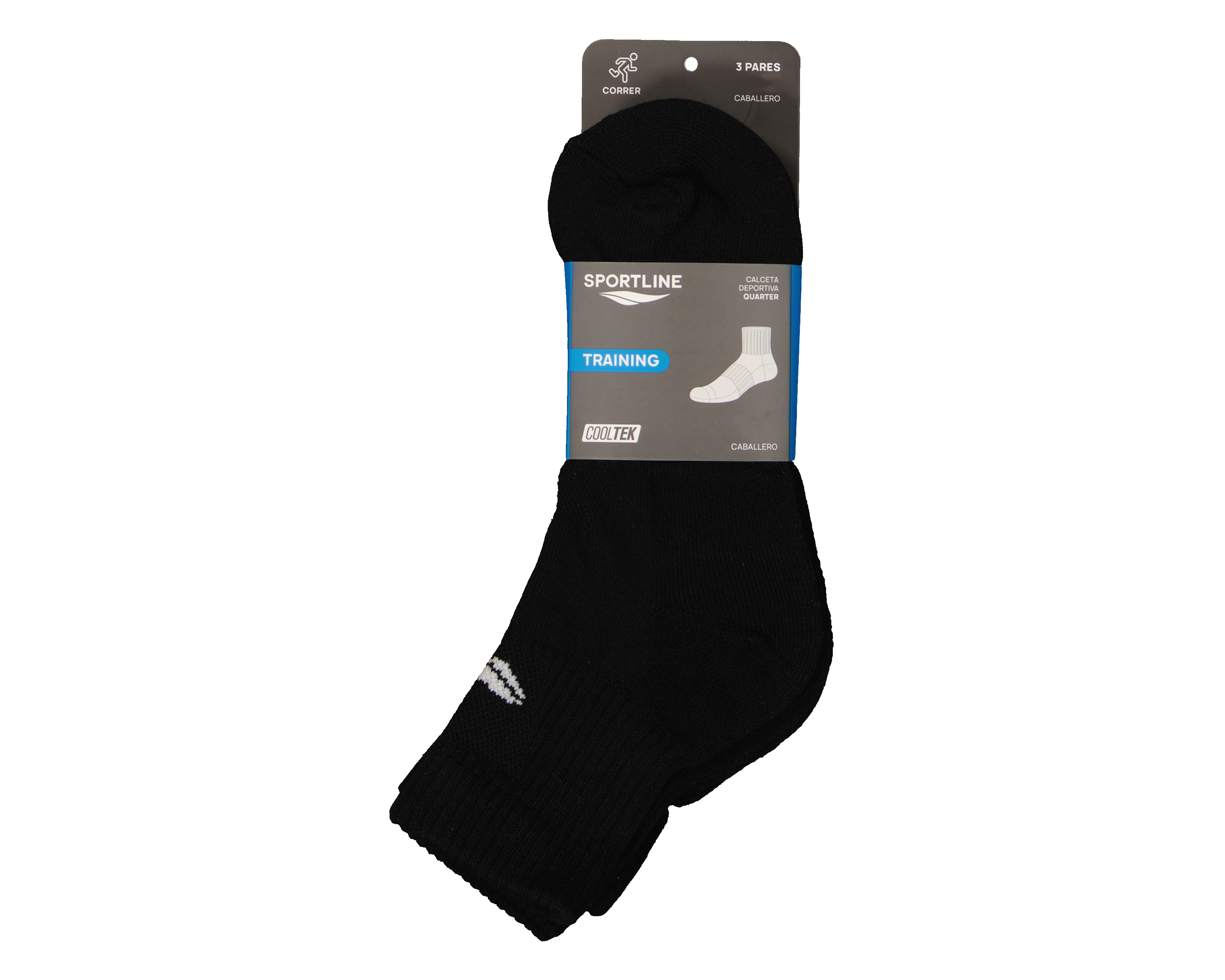 Foto 4 pulgar | Foto 3 | Calcetines Deportivos Sportline Cooltek para Hombre 3 Pares