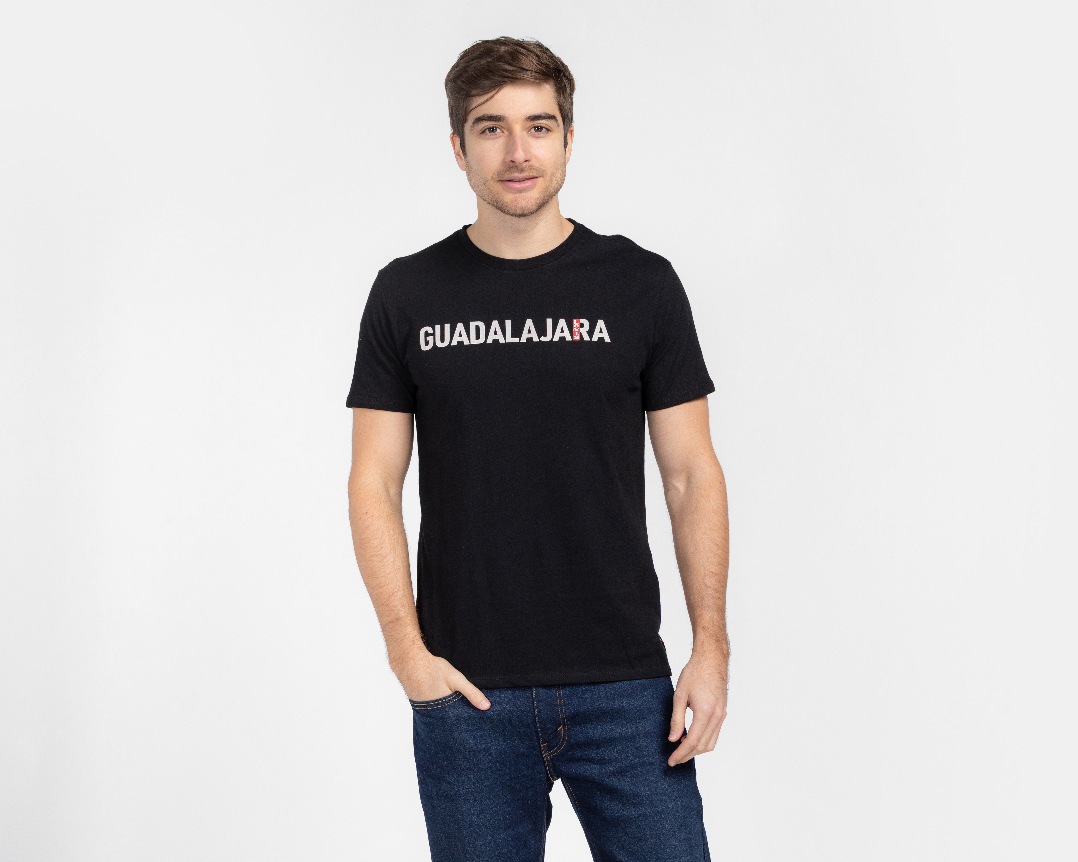 Playera de Cuello Redondo Negra Levi's para Hombre