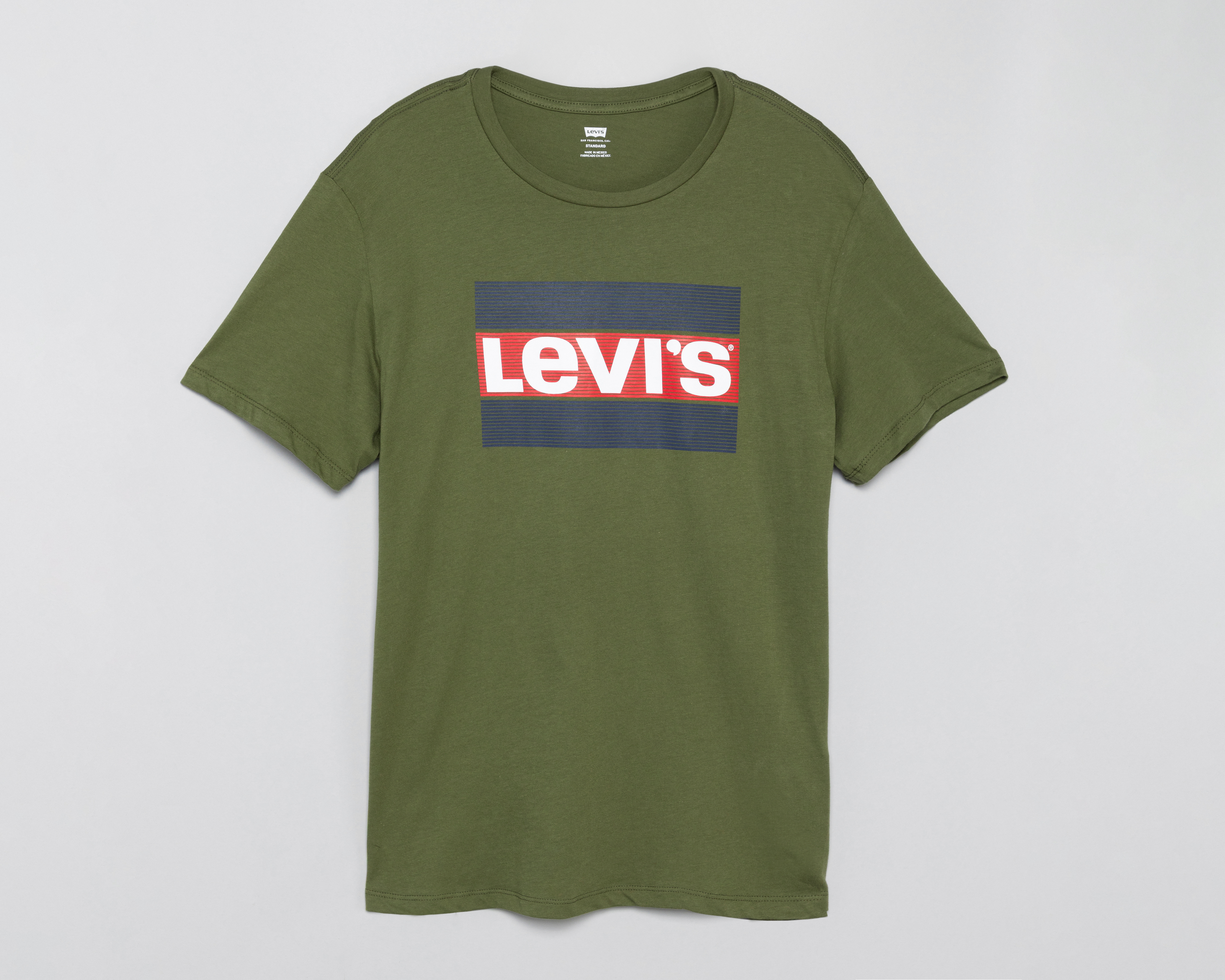Foto 2 pulgar | Foto 1 | Playera de Cuello Redondo Verde Levi's para Hombre