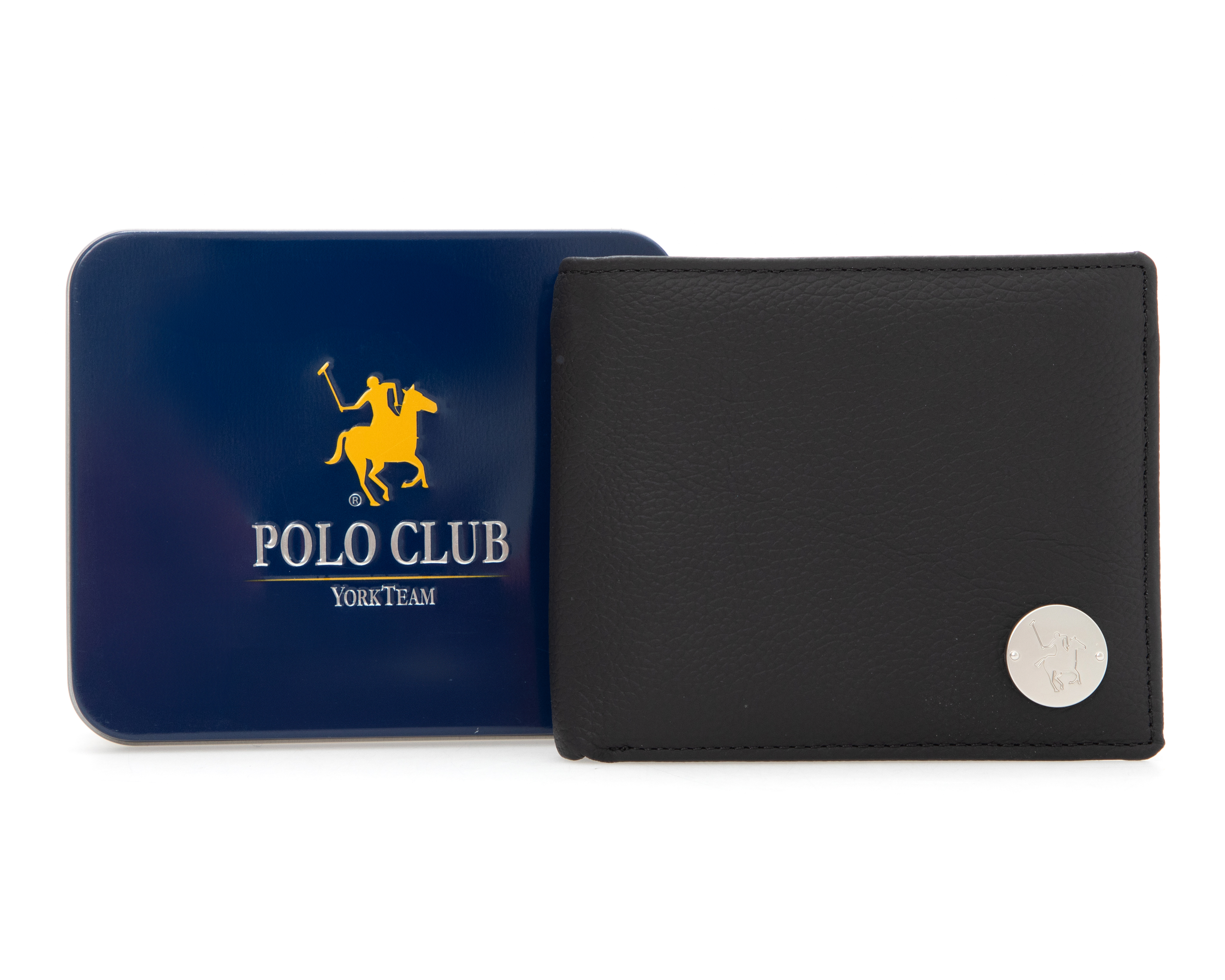 Foto 2 pulgar | Foto 1 | Cartera de Piel para Hombre York Team Polo Club Negra