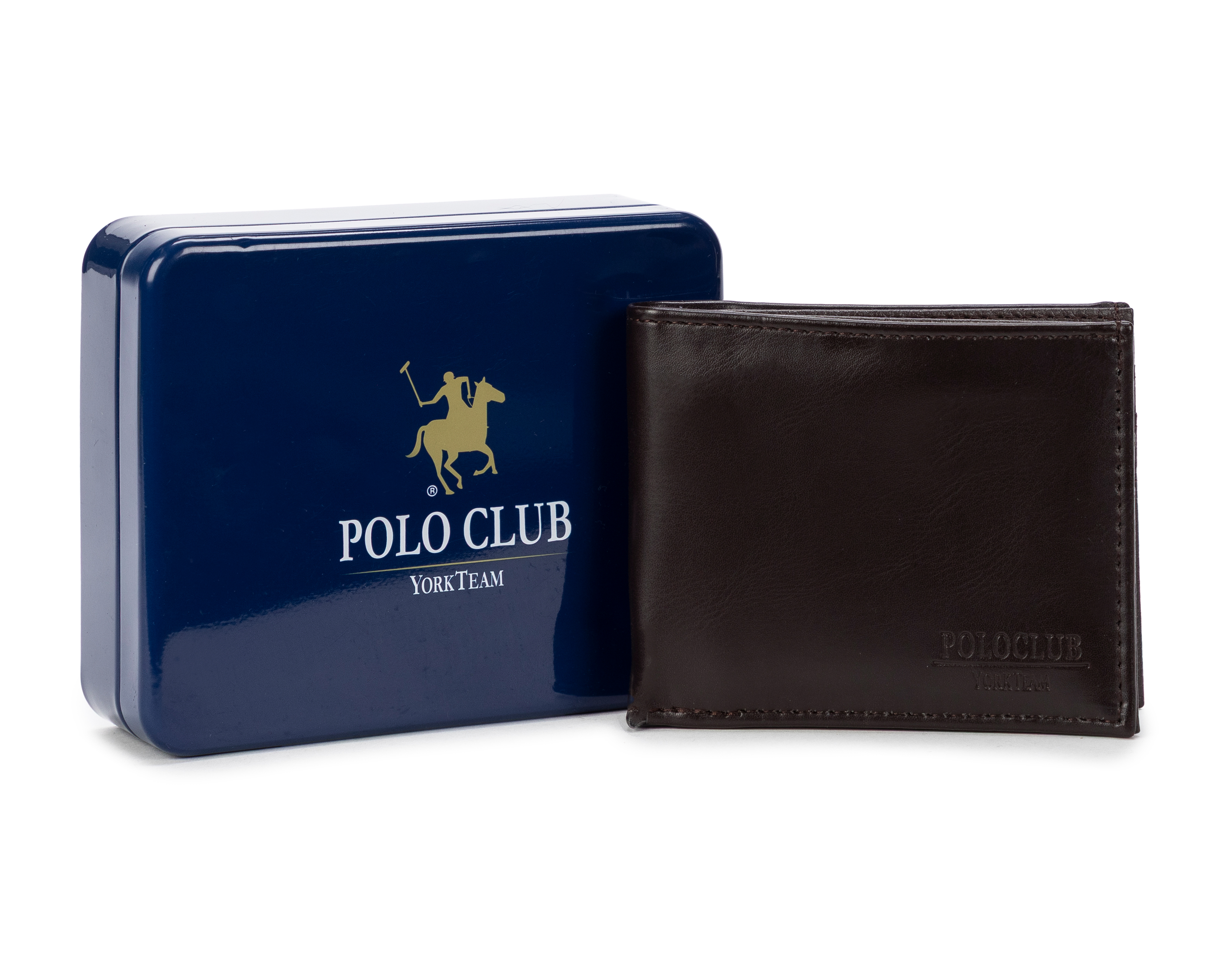 Foto 2 pulgar | Foto 1 | Cartera de Piel para Hombre York Team Polo Club Café