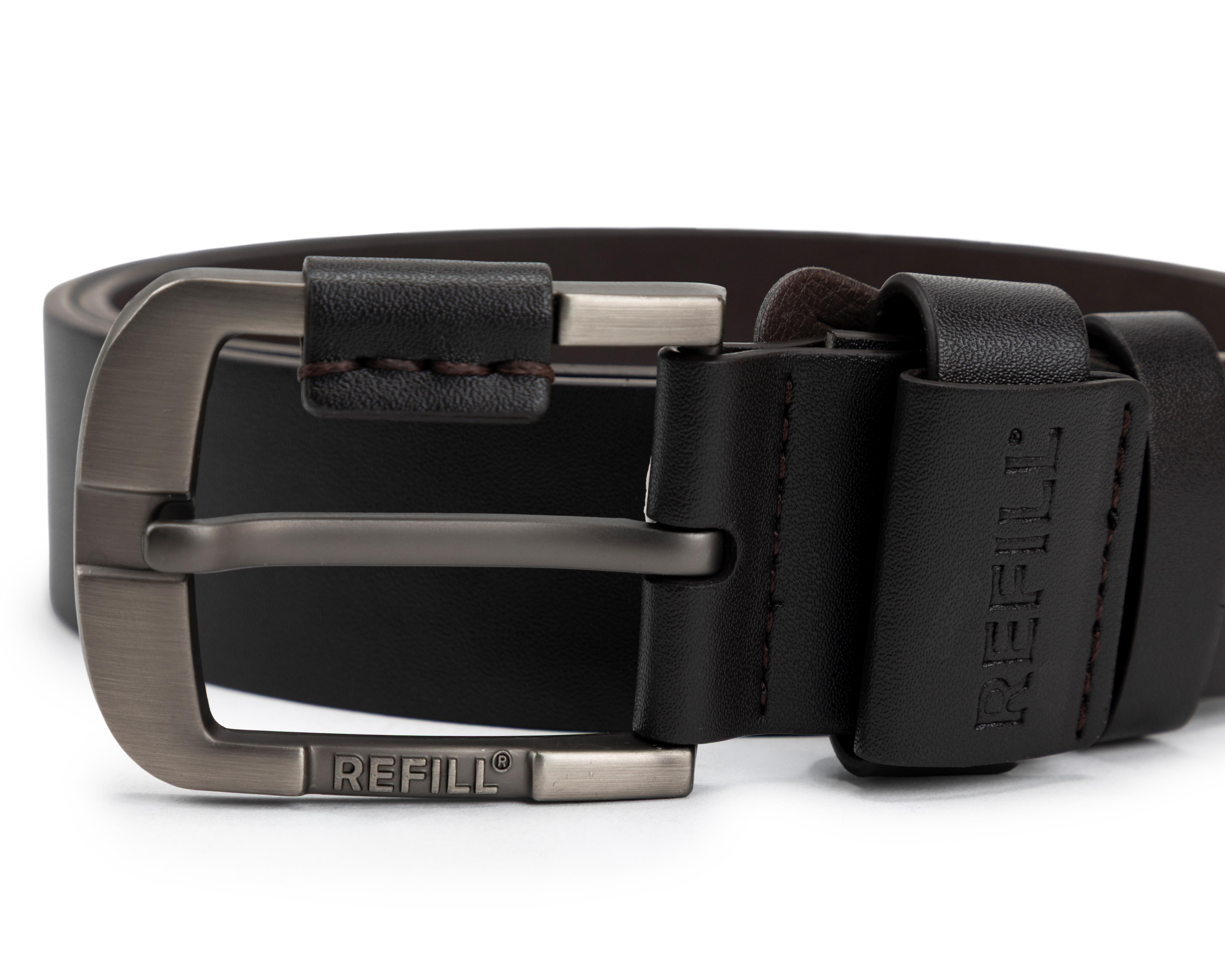 Foto 4 pulgar | Foto 3 | Cinturón de Piel para Hombre Refill Negro