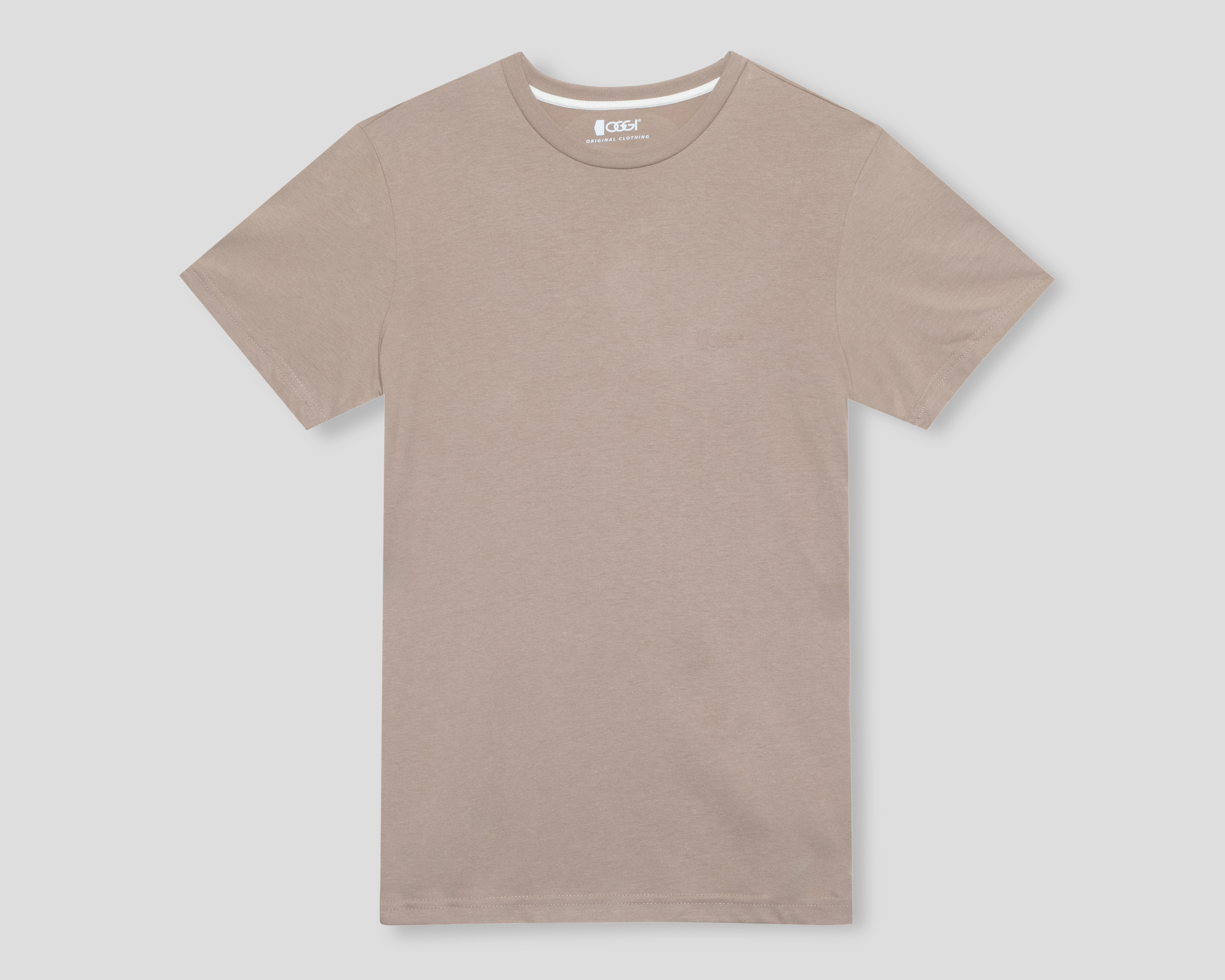 Playera de Cuello Redondo Beige Oggi para Hombre