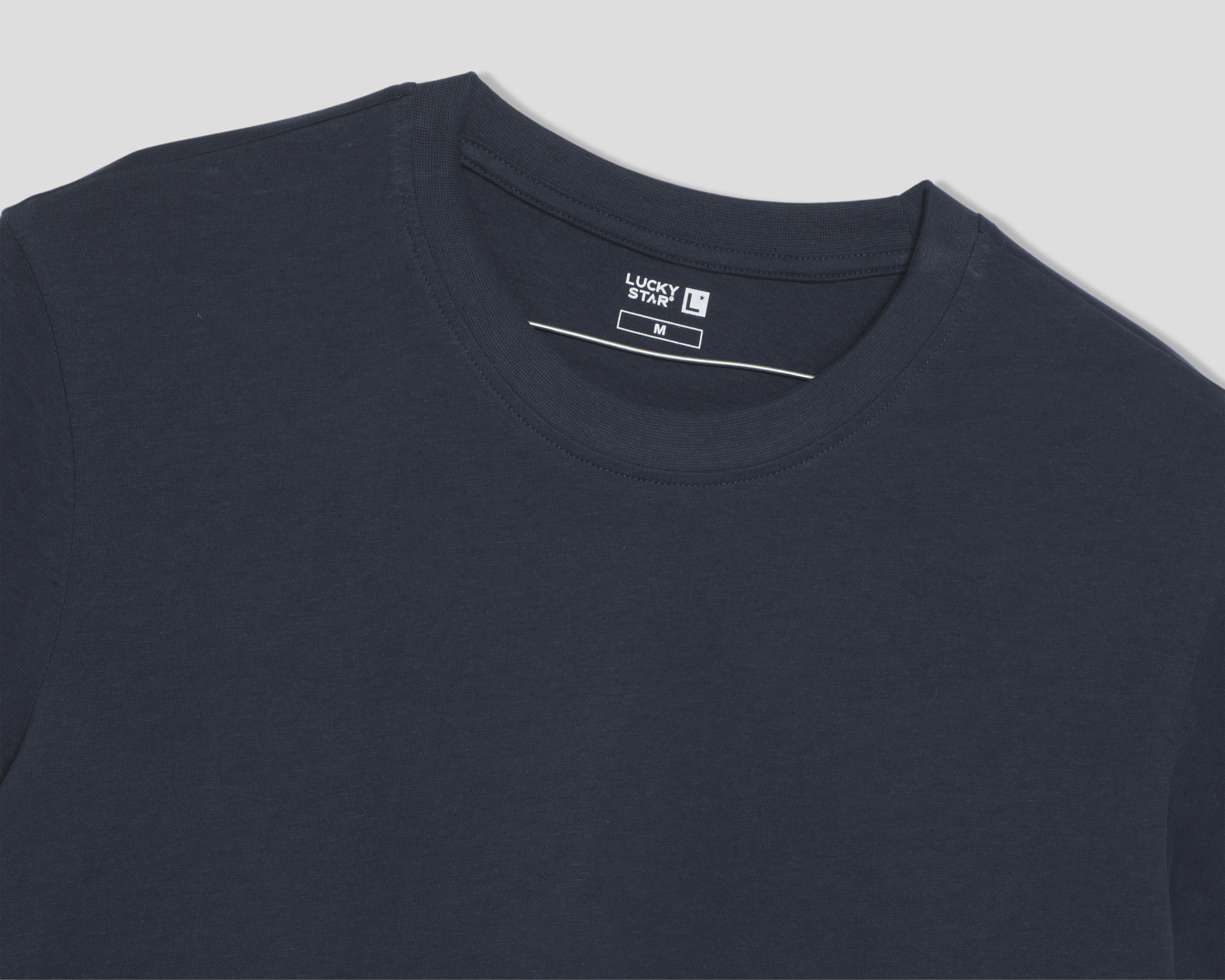 Foto 4 pulgar | Foto 3 | Playera de Cuello Redondo Azul Lucky Star para Hombre