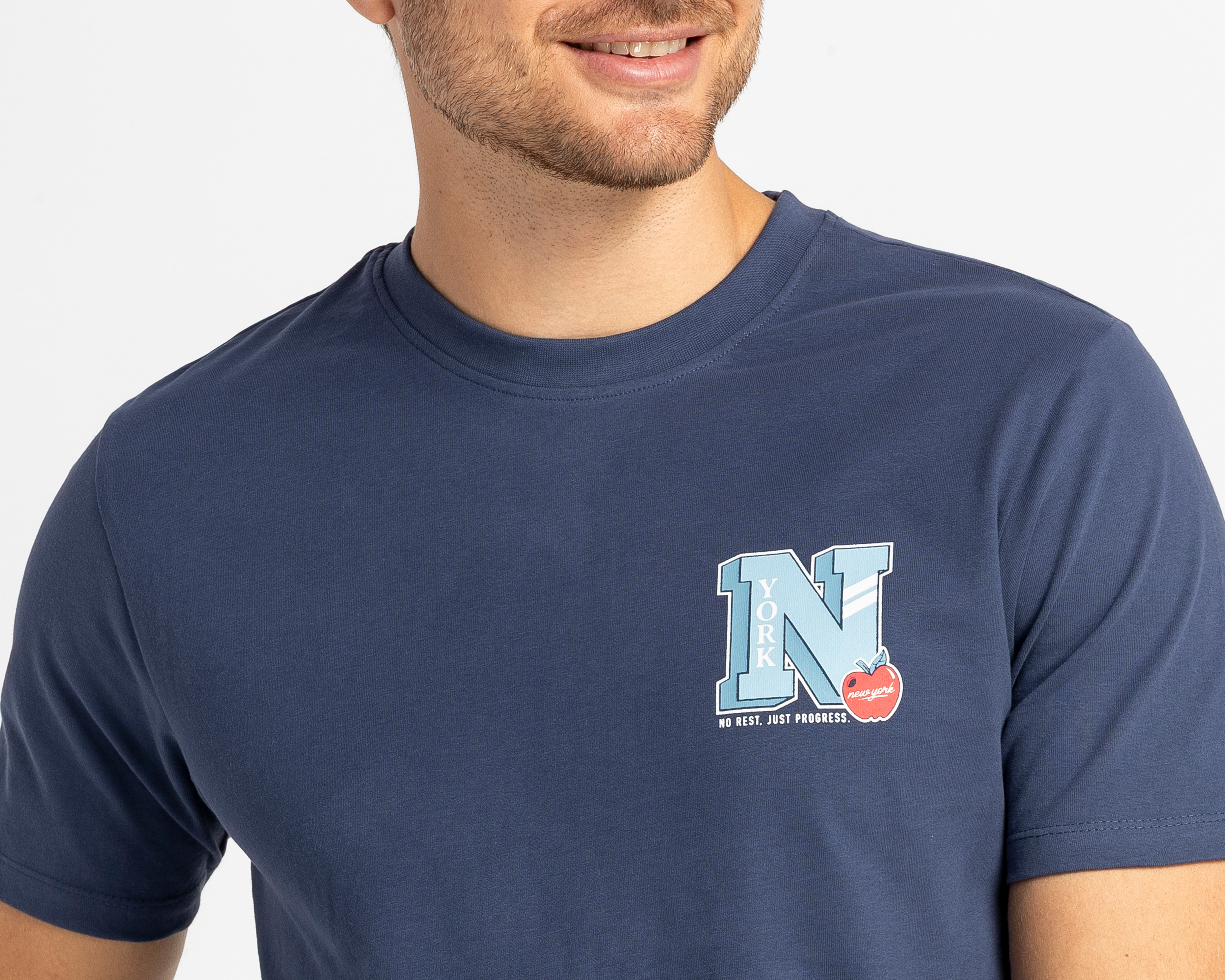 Foto 4 | Foto 4 | Playera de Cuello Redondo Azul Marino Refill para Hombre