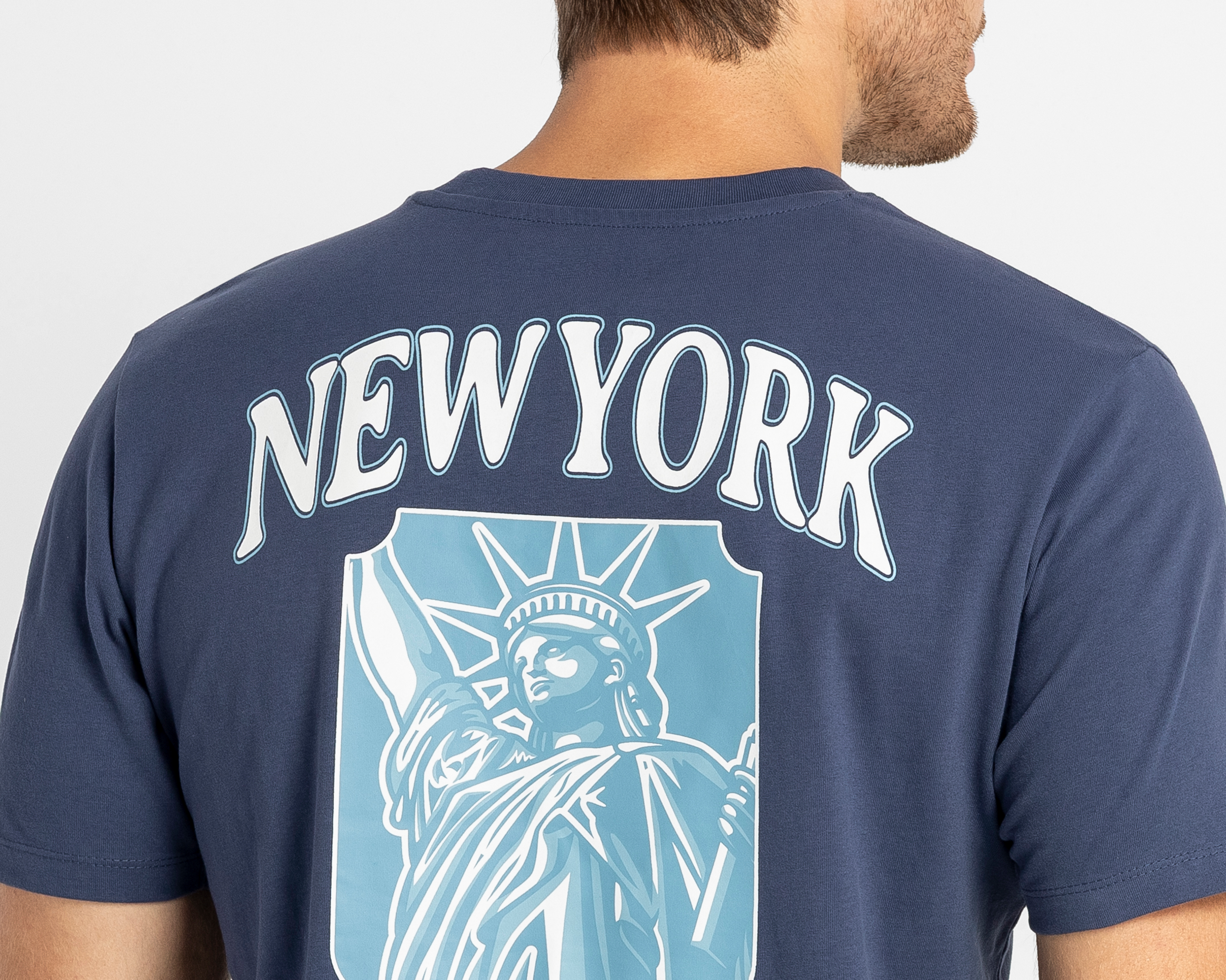 Foto 5 | Foto 5 | Playera de Cuello Redondo Azul Marino Refill para Hombre