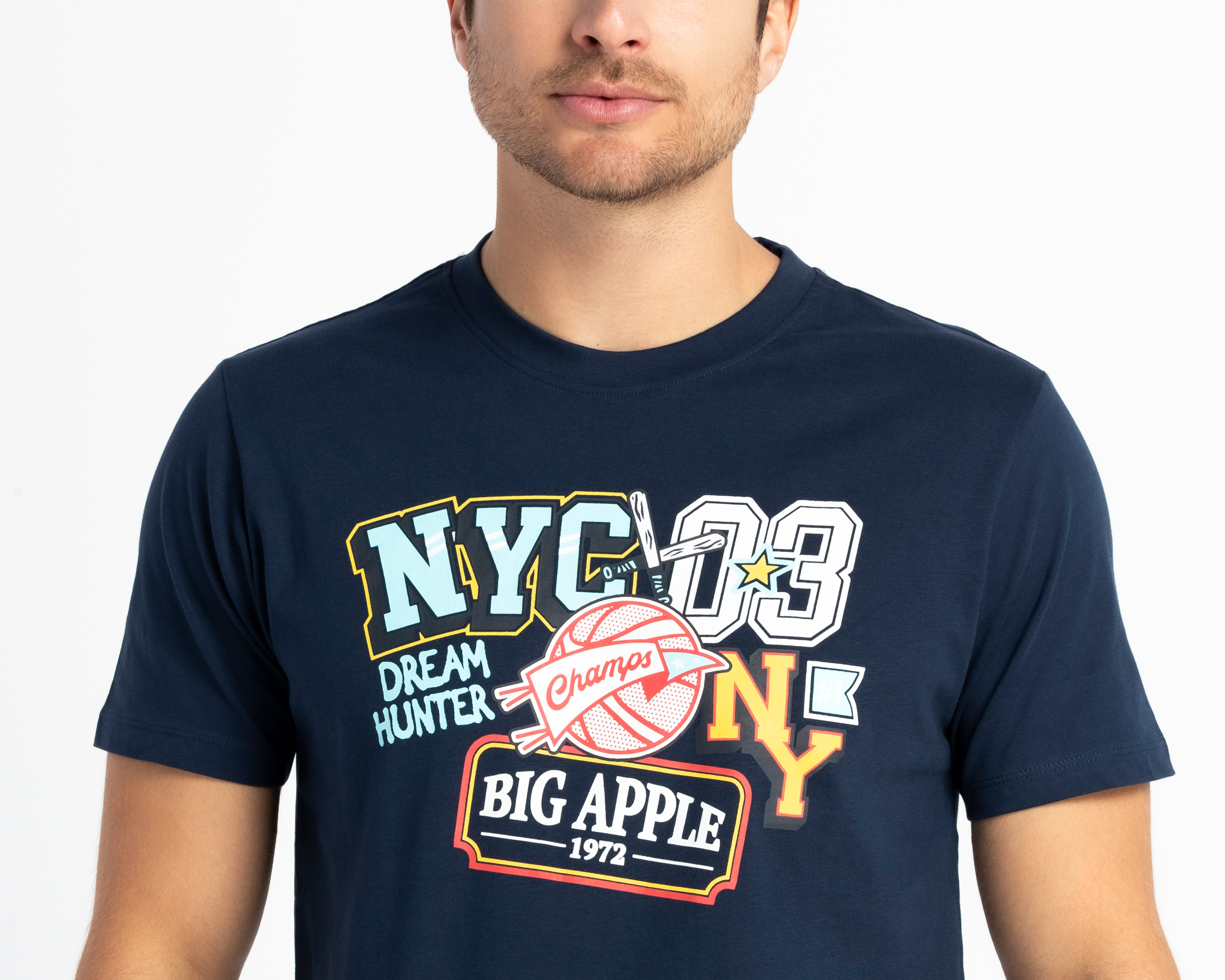 Foto 5 pulgar | Foto 4 | Playera de Cuello Redondo Azul Marino Refill para Hombre