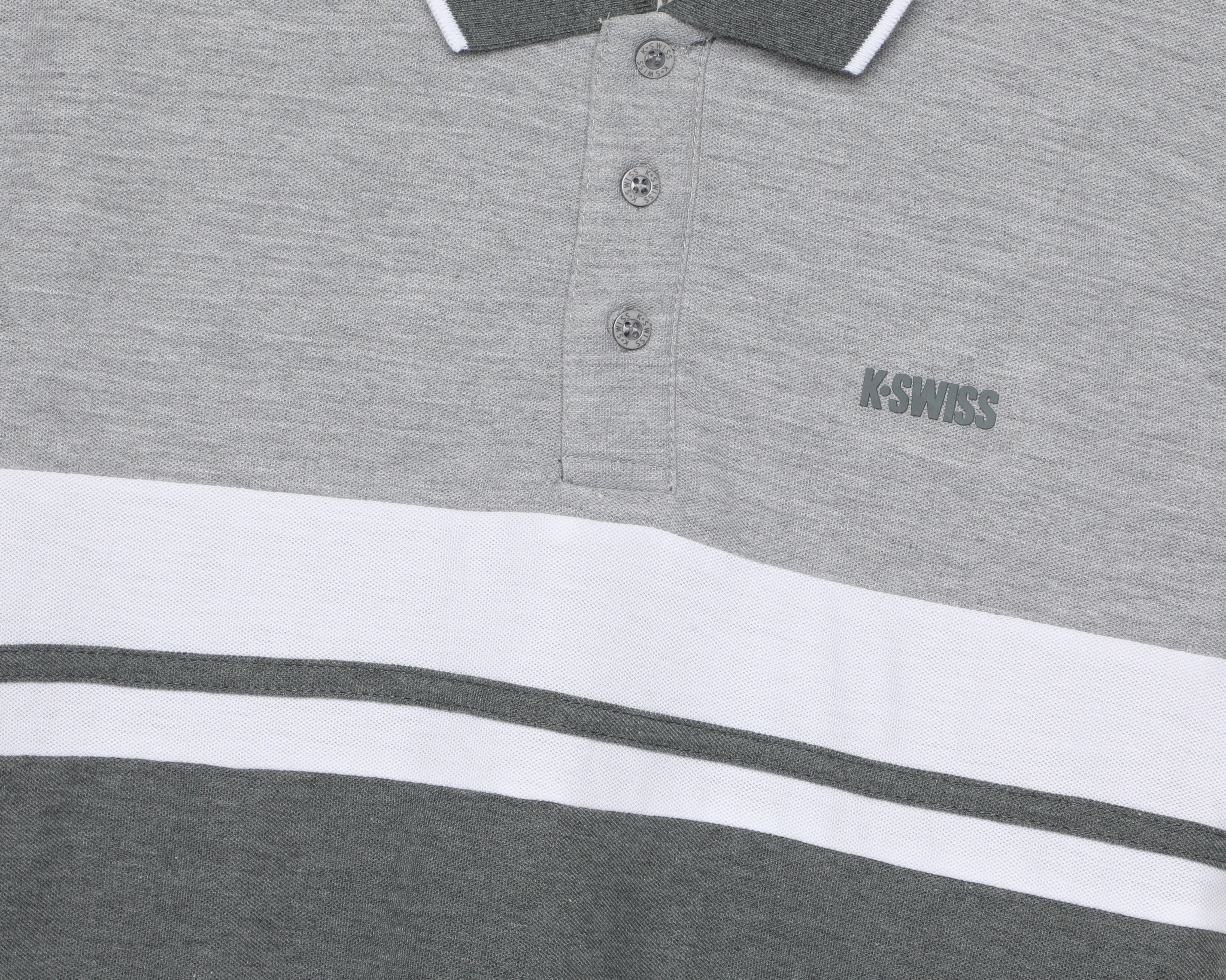 Foto 4 pulgar | Foto 3 | Playera Polo K-Swiss Gris para Hombre