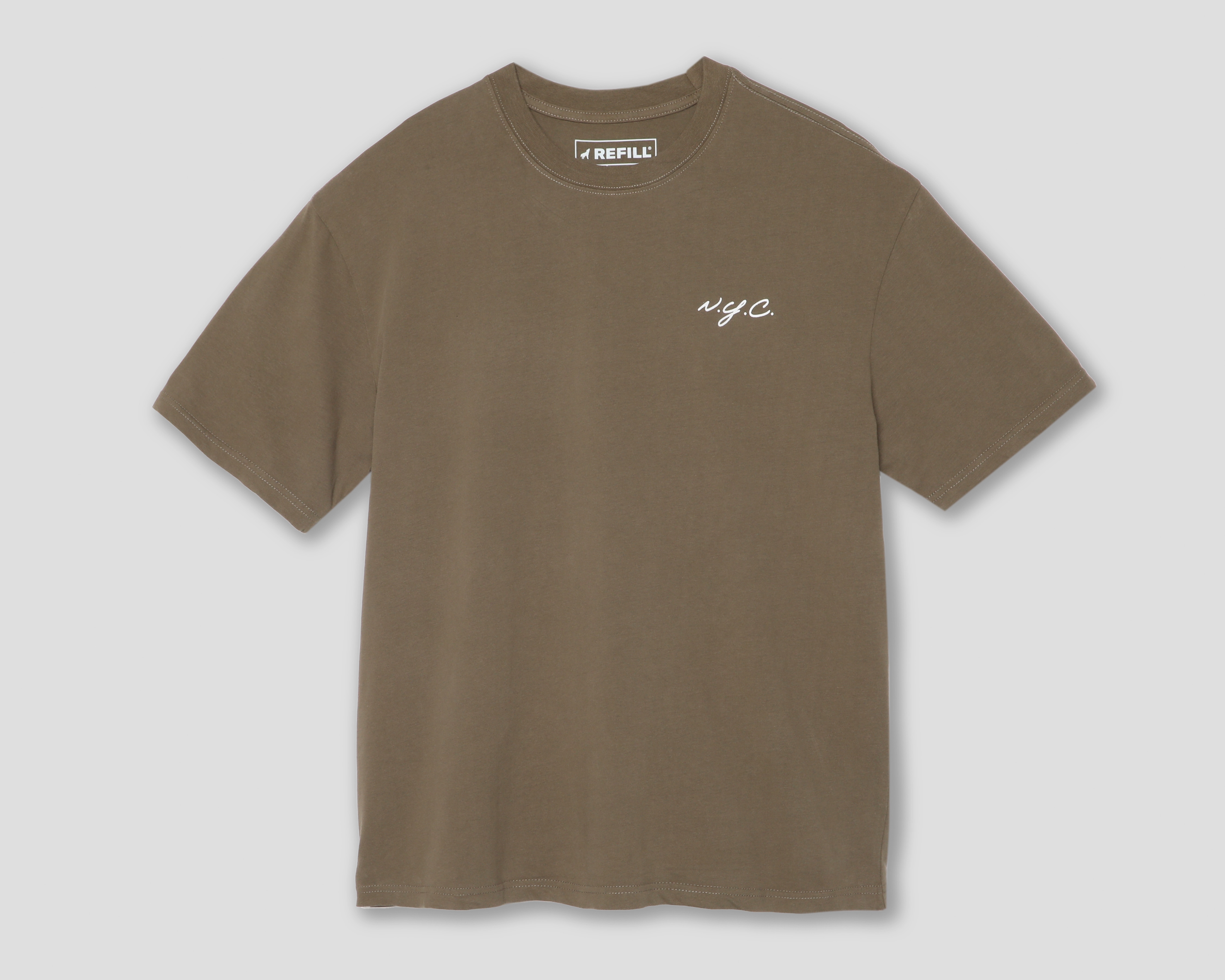 Playera de Cuello Redondo Café Refill para Hombre