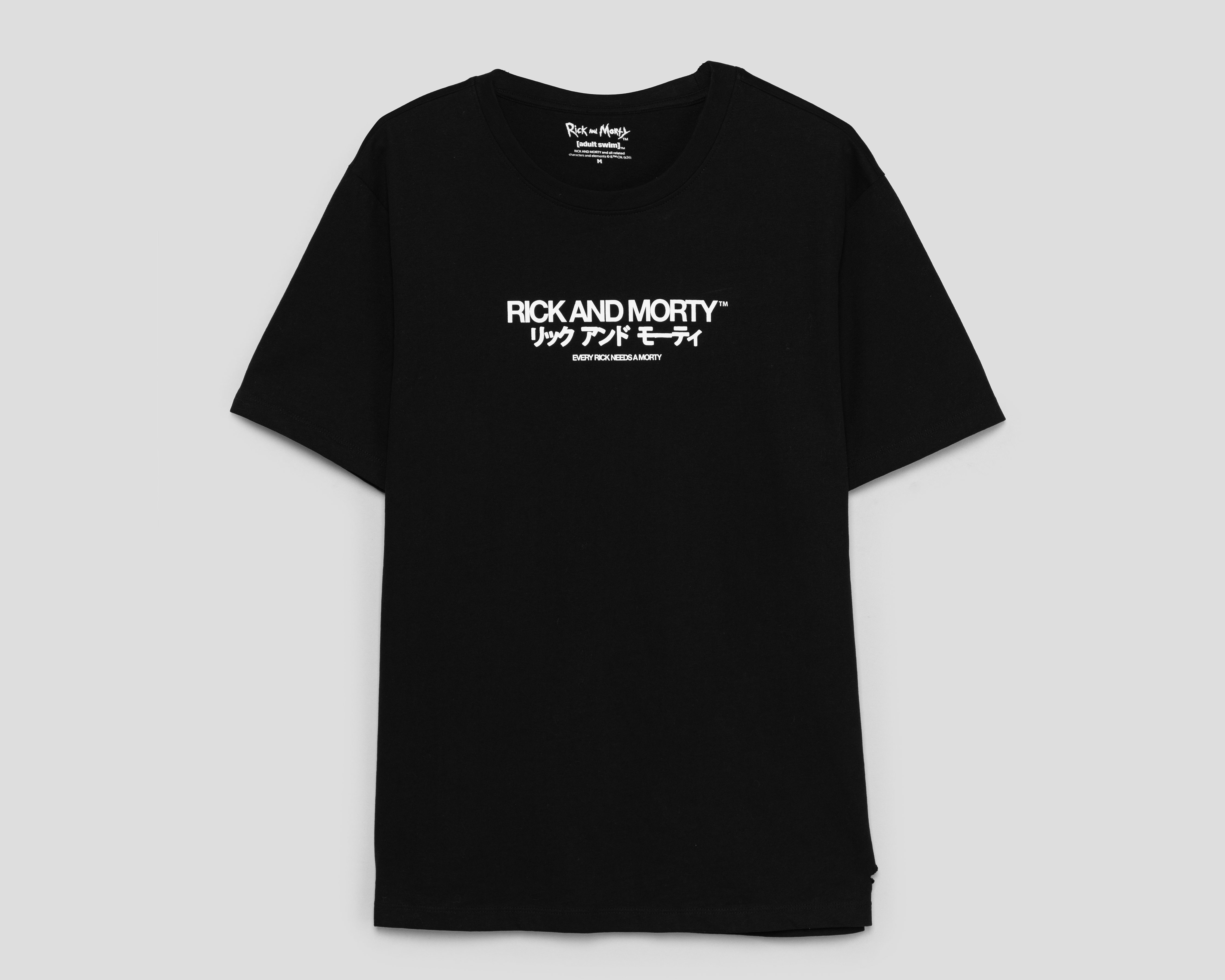 Playera de Cuello Redondo Negra Rick & Morty para Hombre