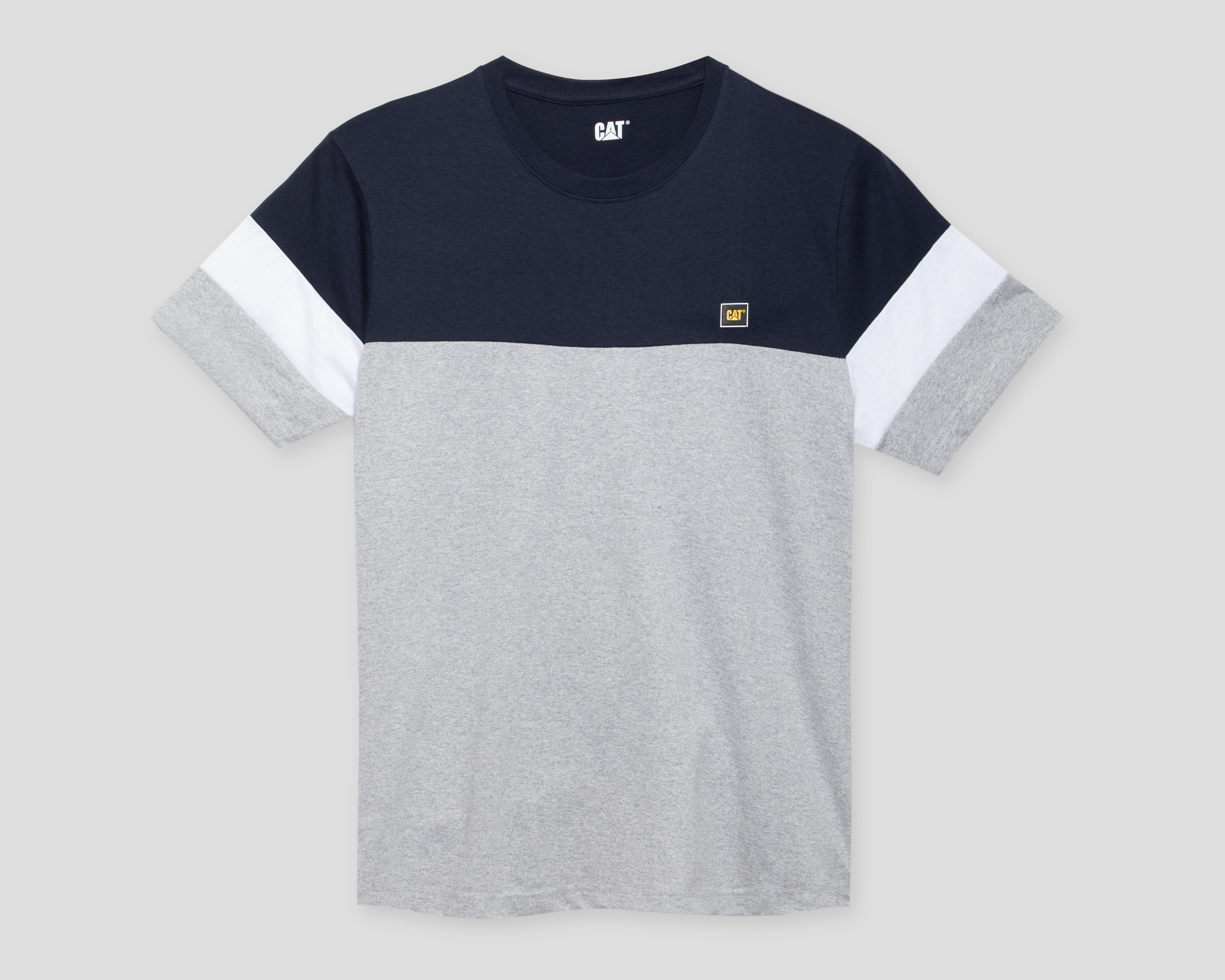 Foto 2 pulgar | Foto 1 | Playera de Cuello Redondo Gris CAT para Hombre