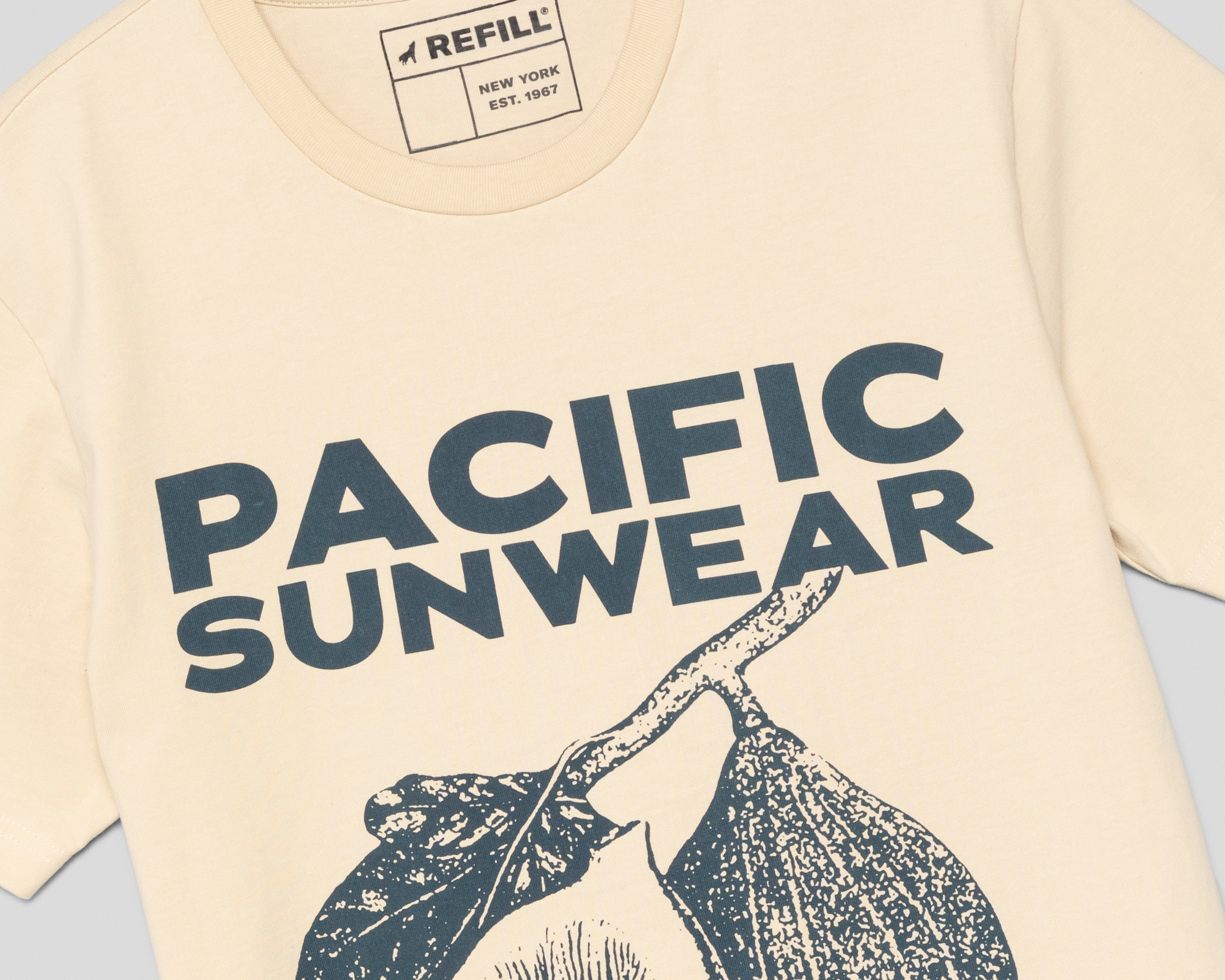 Foto 4 pulgar | Foto 3 | Playera de Cuello Redondo Beige Refill para Hombre