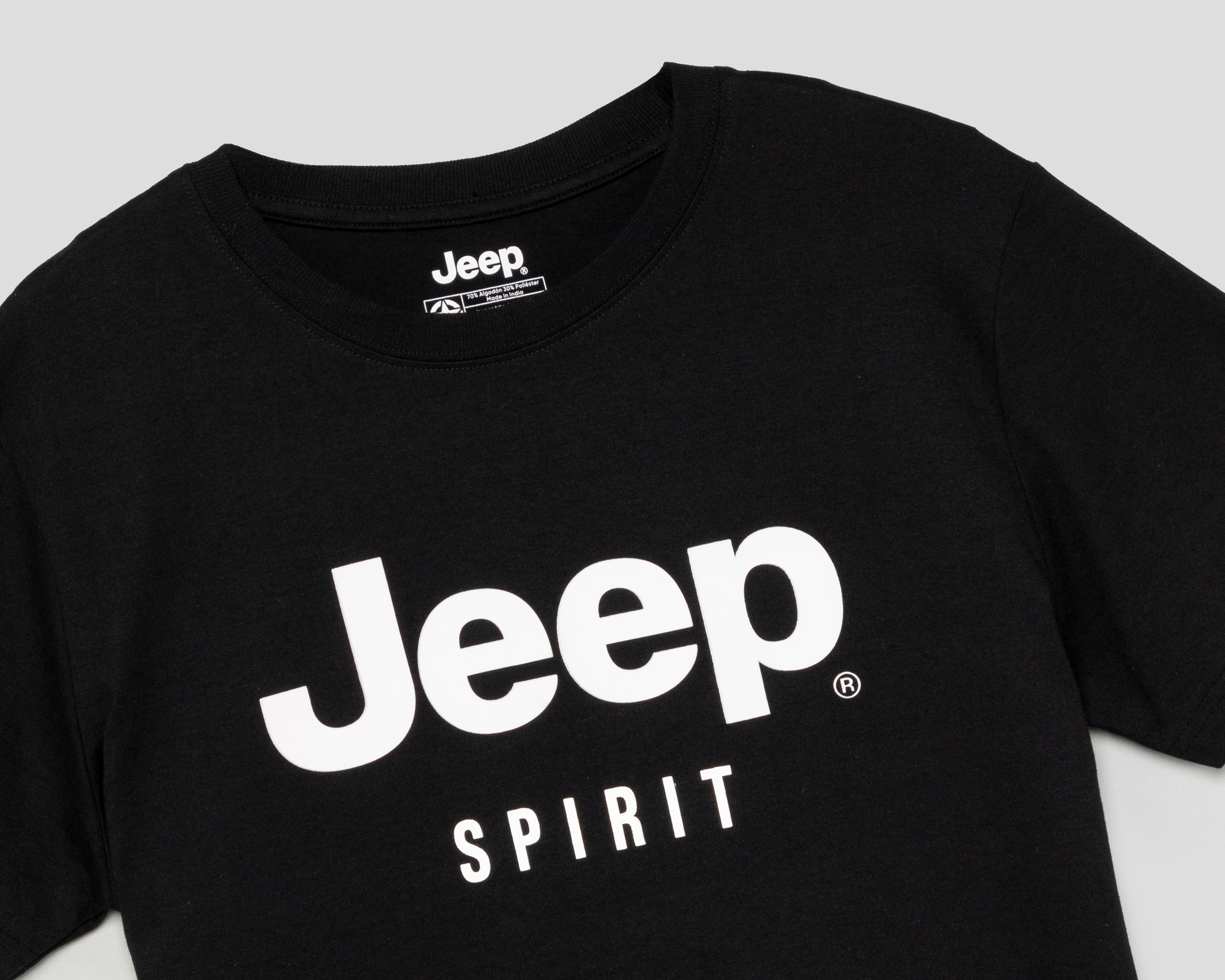 Foto 4 pulgar | Foto 3 | Playera de Cuello Redondo Negra Jeep para Hombre