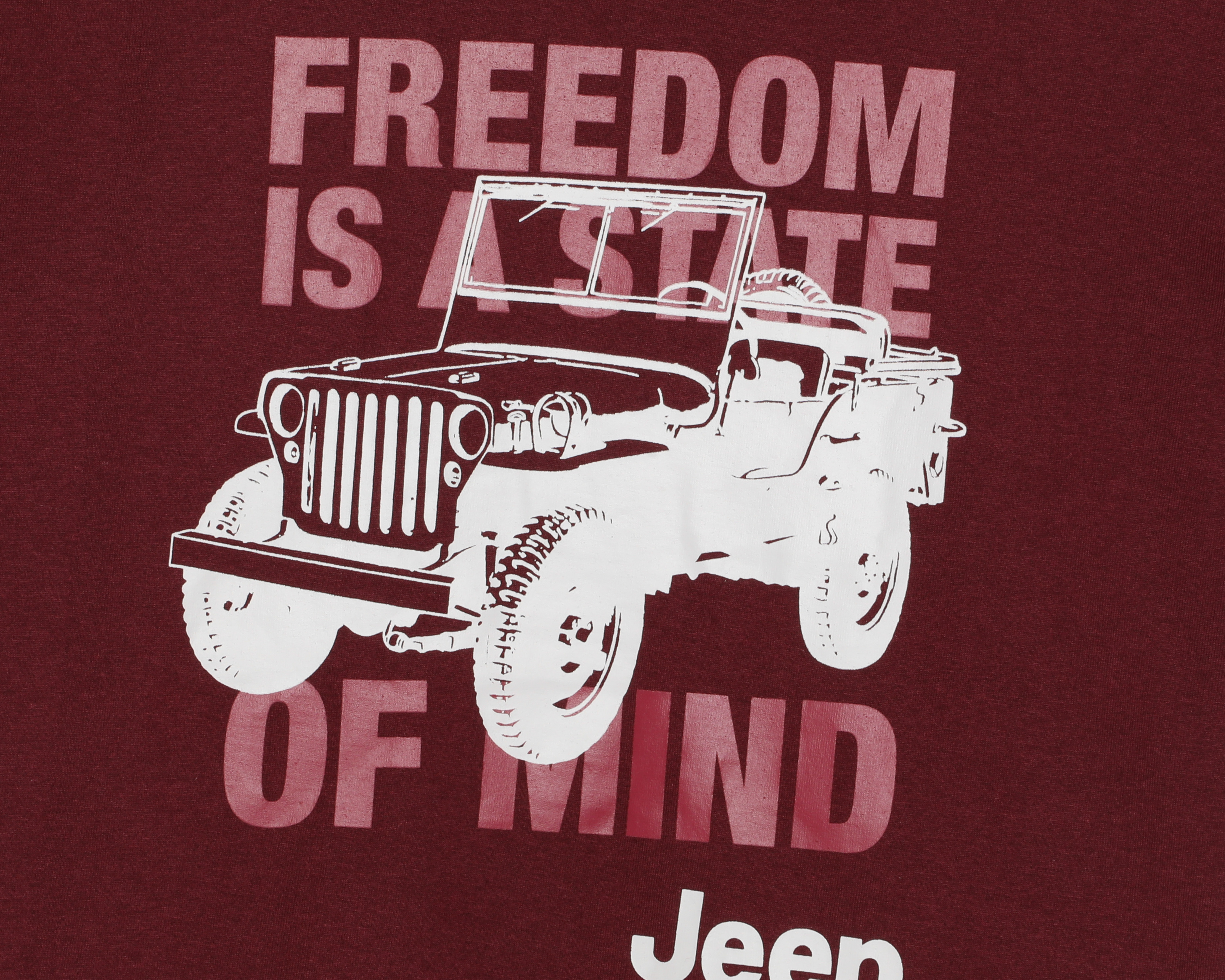 Foto 4 pulgar | Foto 3 | Playera de Cuello Redondo Burgundy Jeep para Hombre