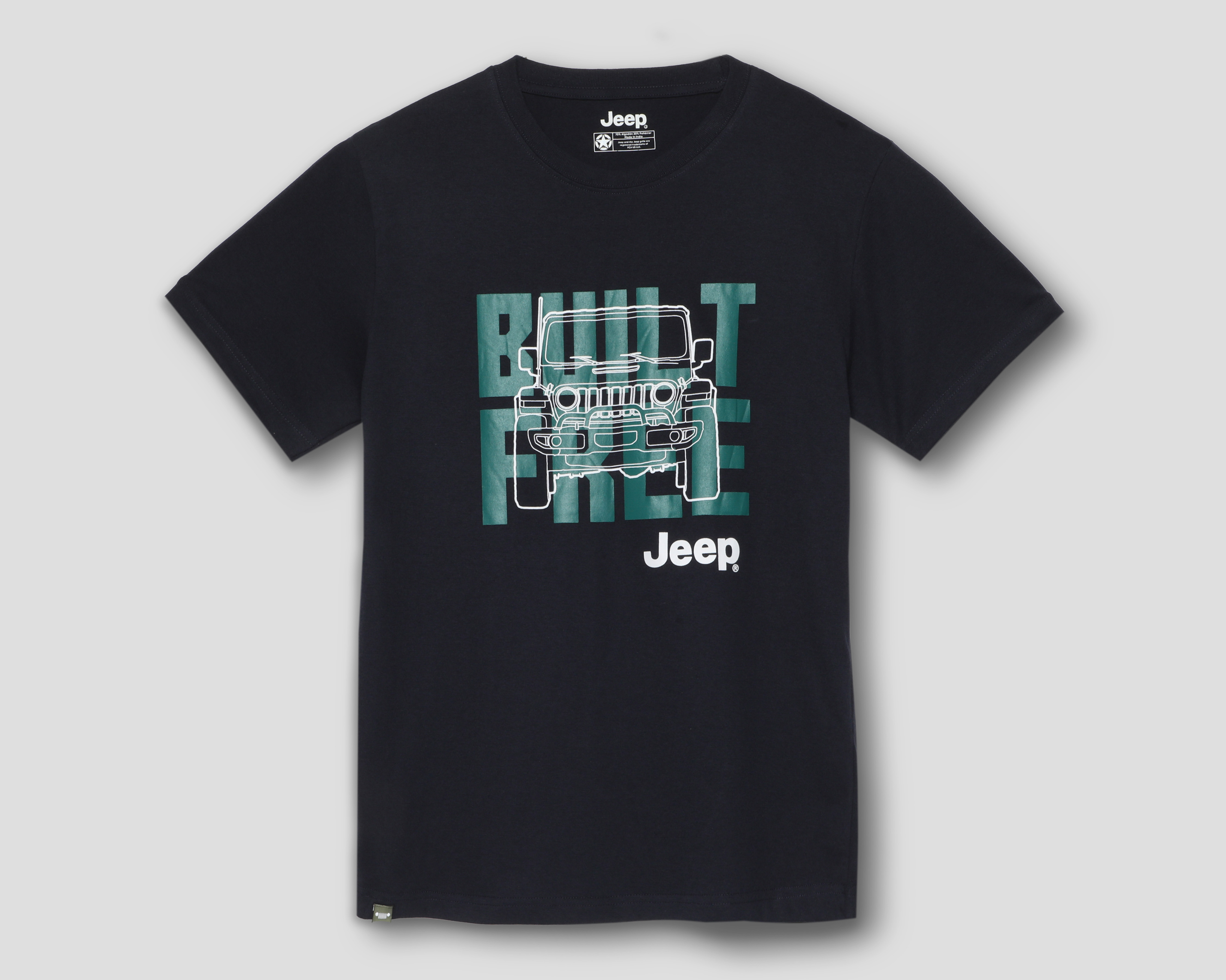 Foto 2 pulgar | Foto 1 | Playera de Cuello Redondo Azul Marino Jeep para Hombre