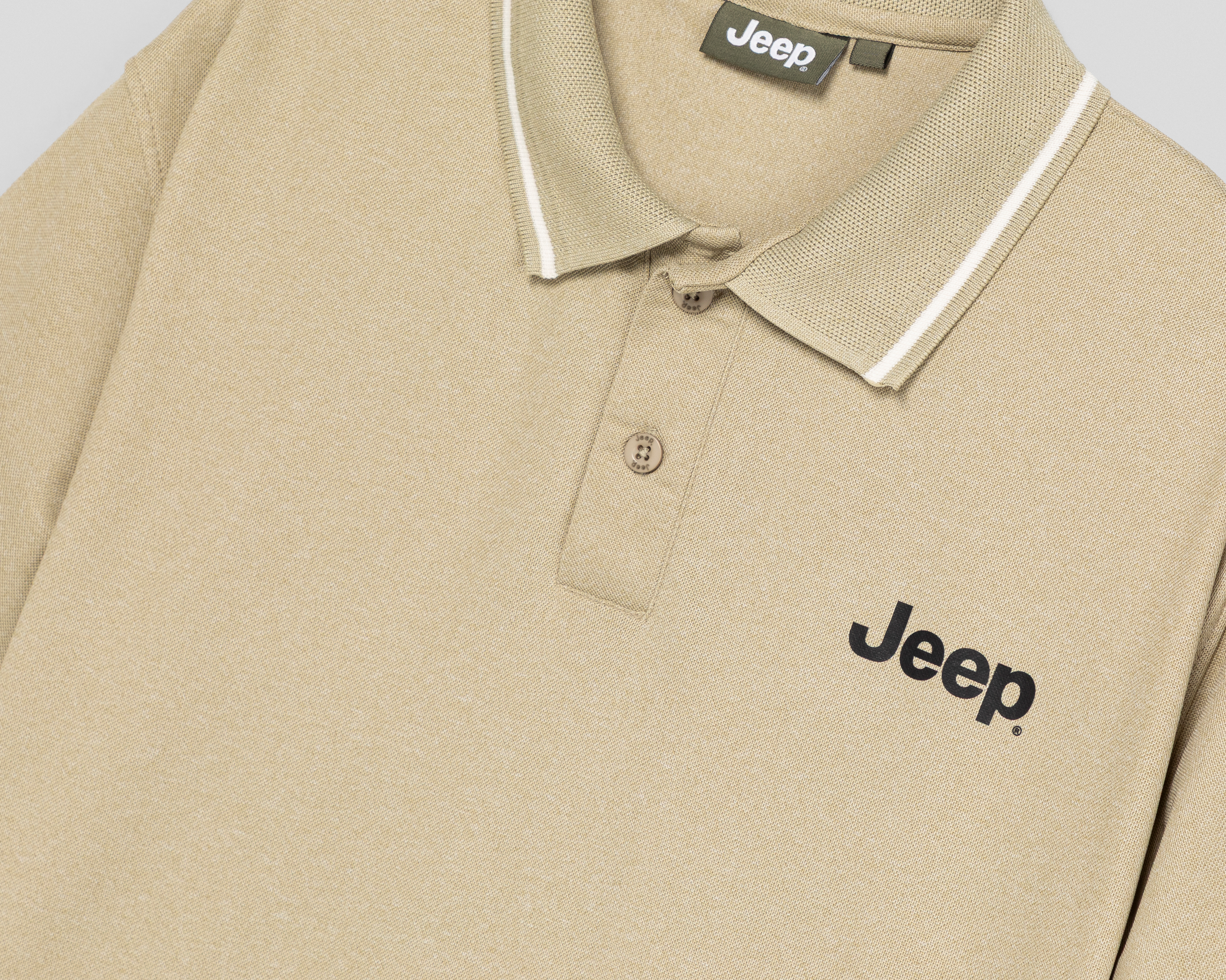 Foto 4 pulgar | Foto 3 | Playera Polo Jeep Beige para Hombre