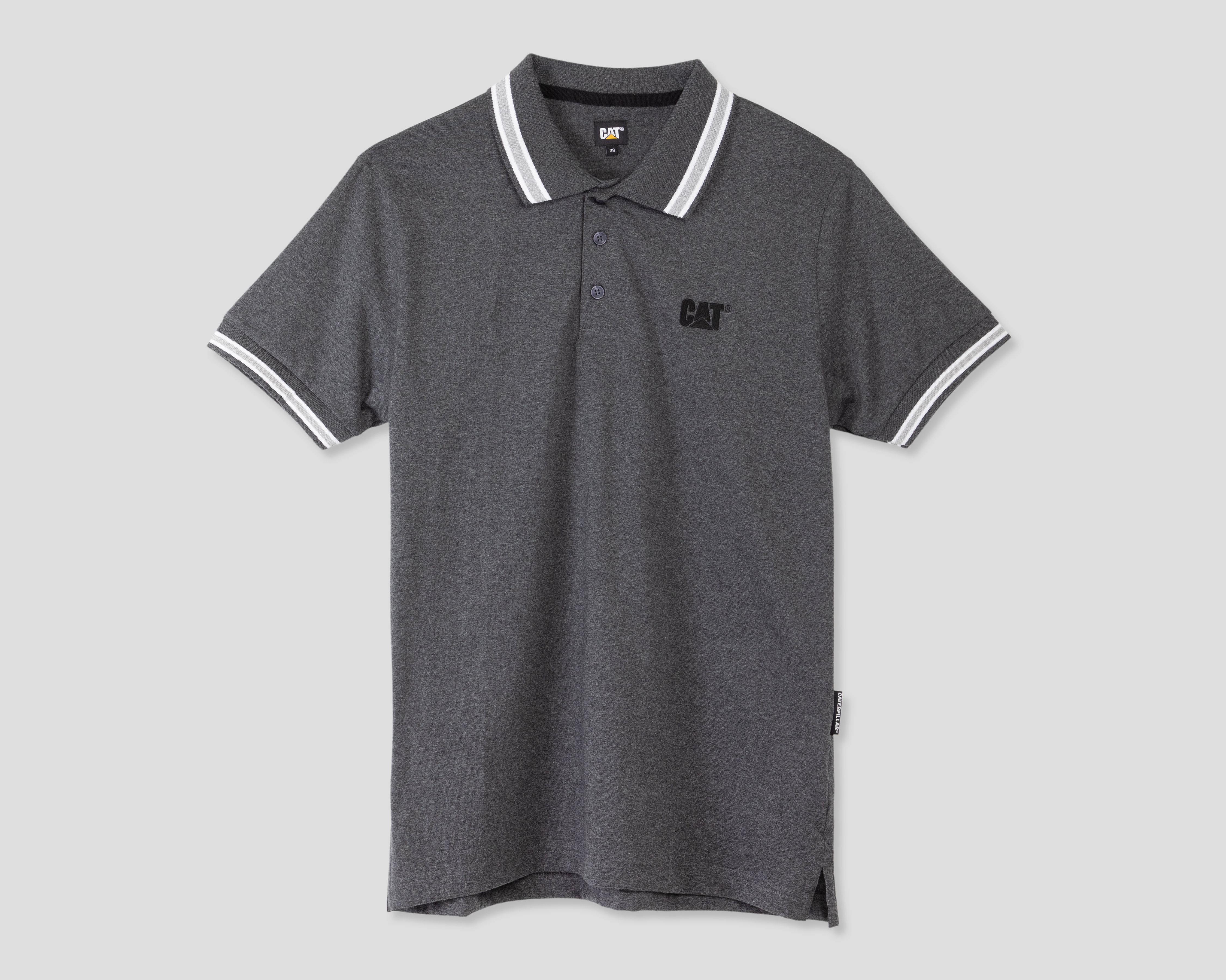 Foto 2 pulgar | Foto 1 | Playera Polo CAT Gris para Hombre