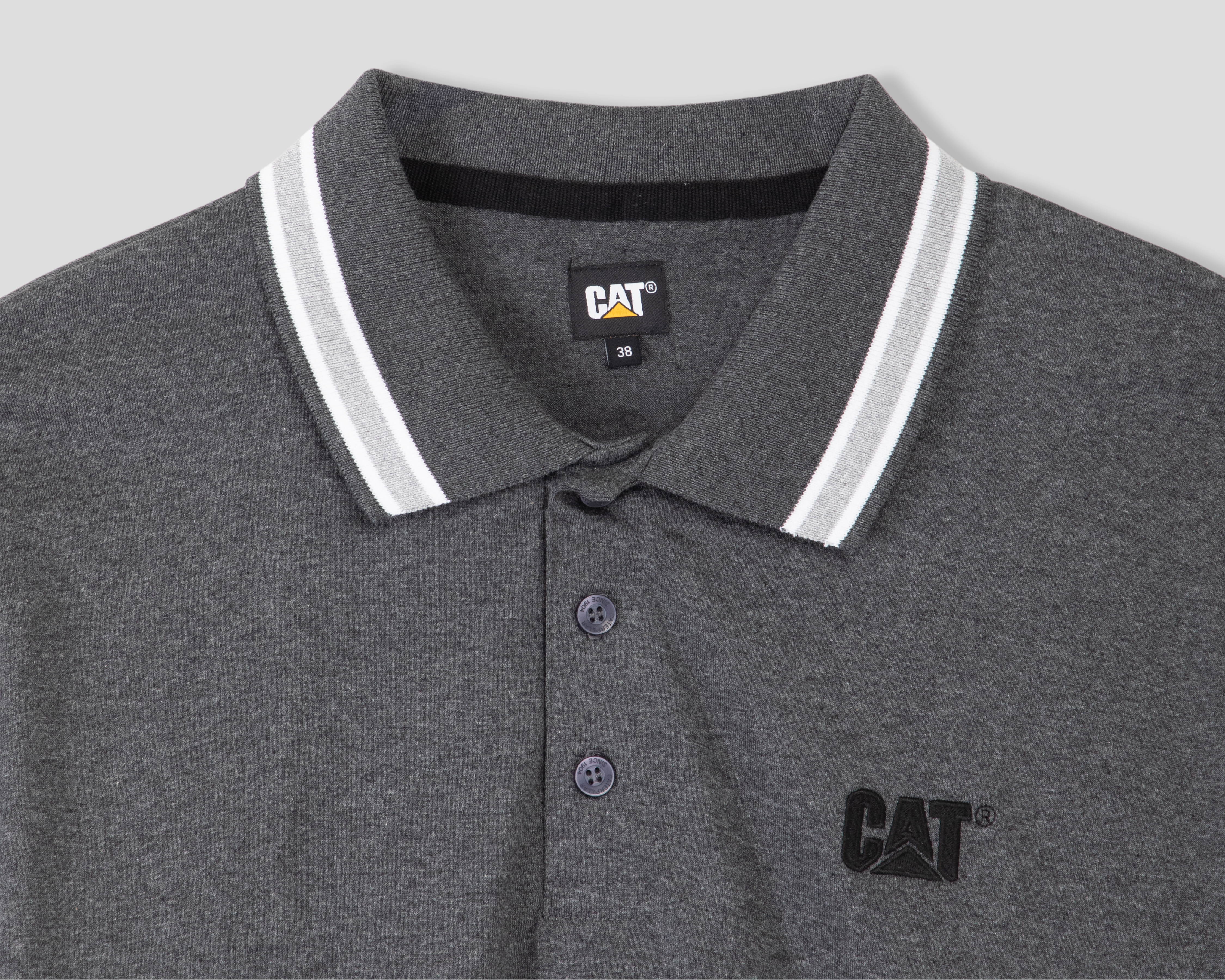 Foto 3 | Foto 3 | Playera Polo CAT Gris para Hombre
